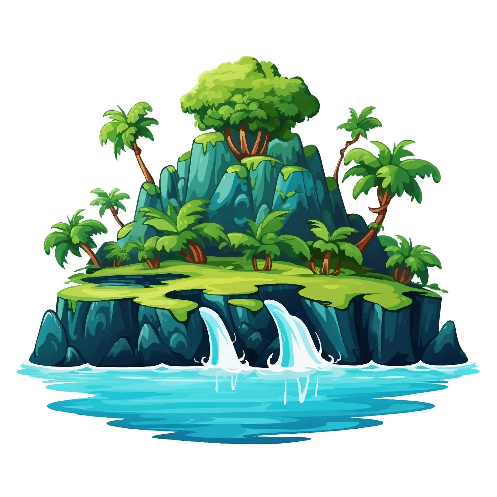 Beautiful Island Illustration on White Background — free download from Dotvec