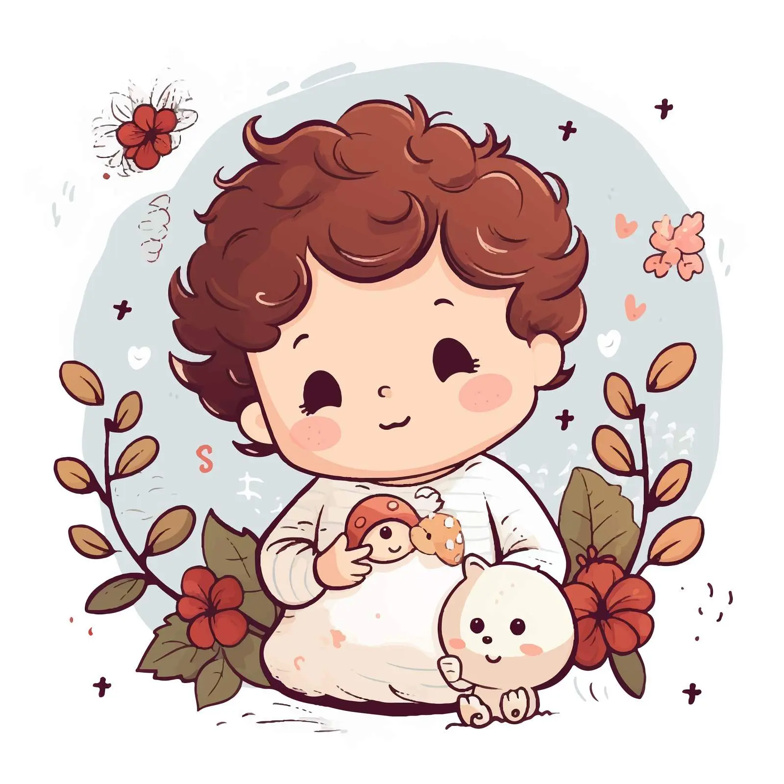 Cute Newborn Baby Hands Doodle Illustration — free download from Dotvec