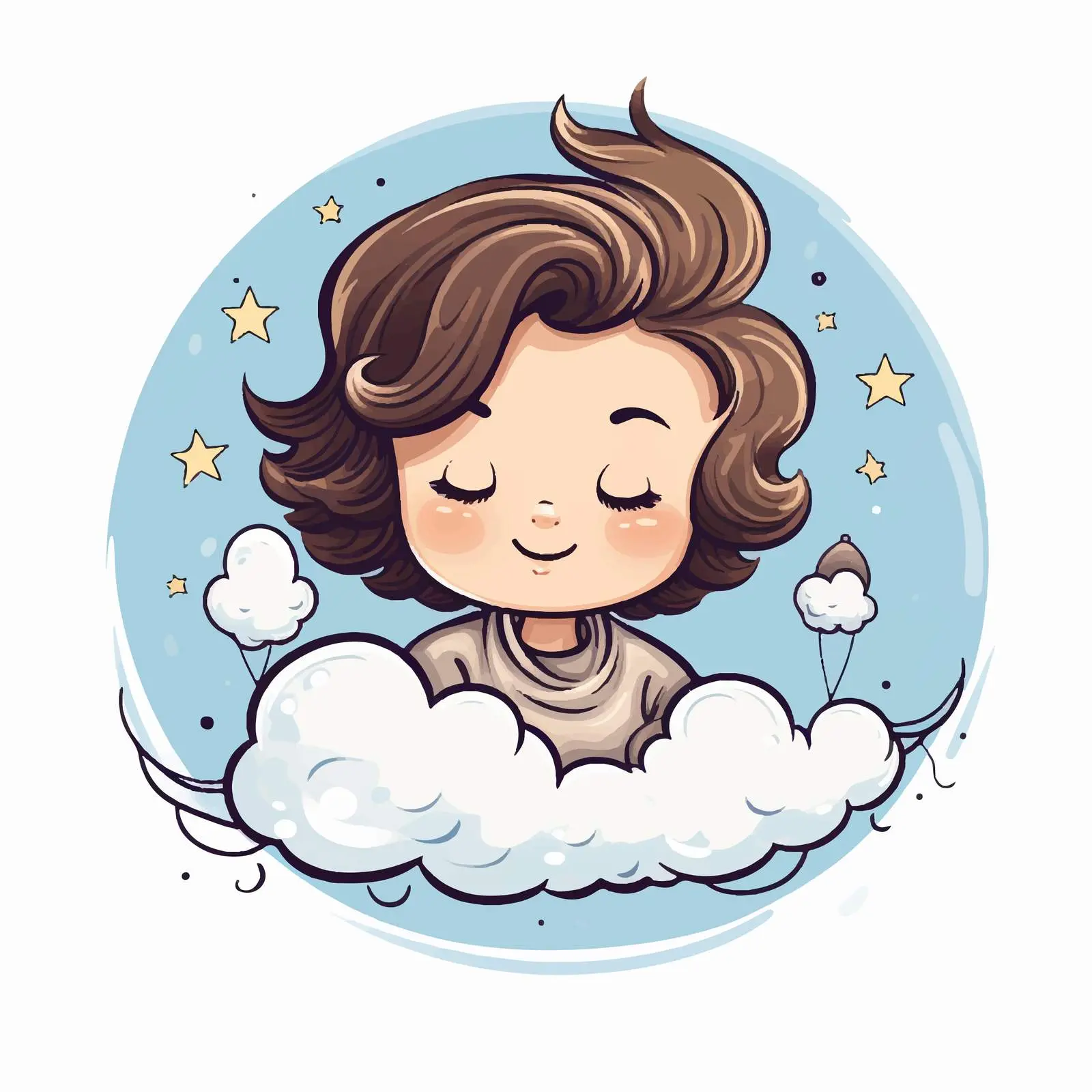 Cute Newborn Baby in Hands Doodle Illustration — free download from Dotvec