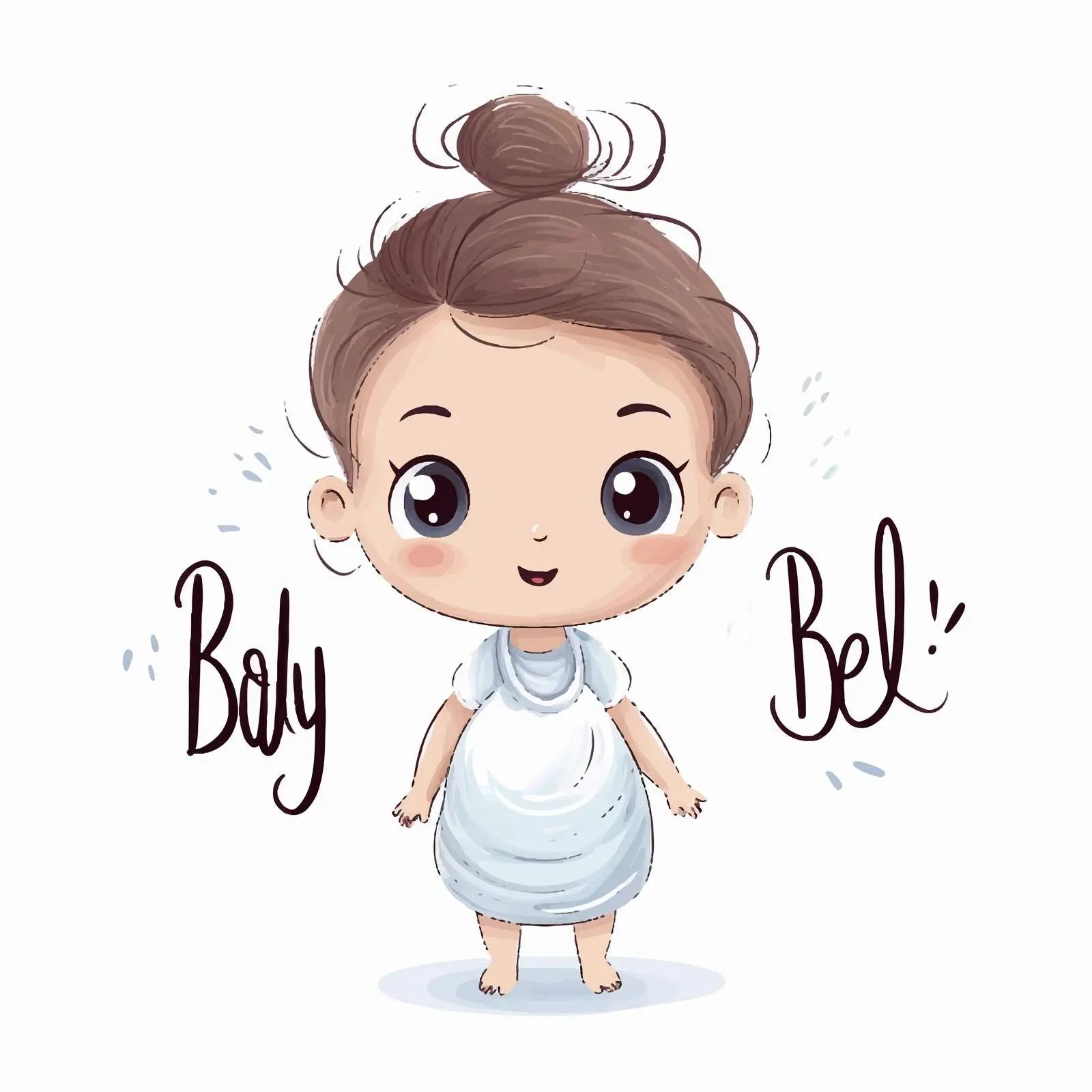 Cute Newborn Card with Hello Baby Inscription — free download from Dotvec