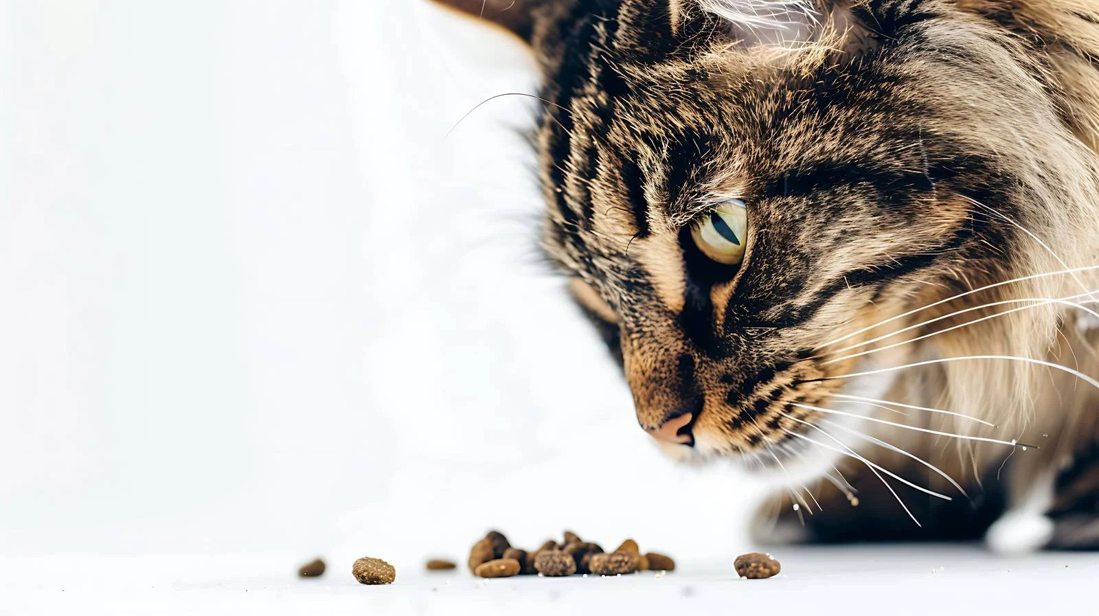Elegant Nibelung Cat Feasting on Dry Food — free download from Dotvec