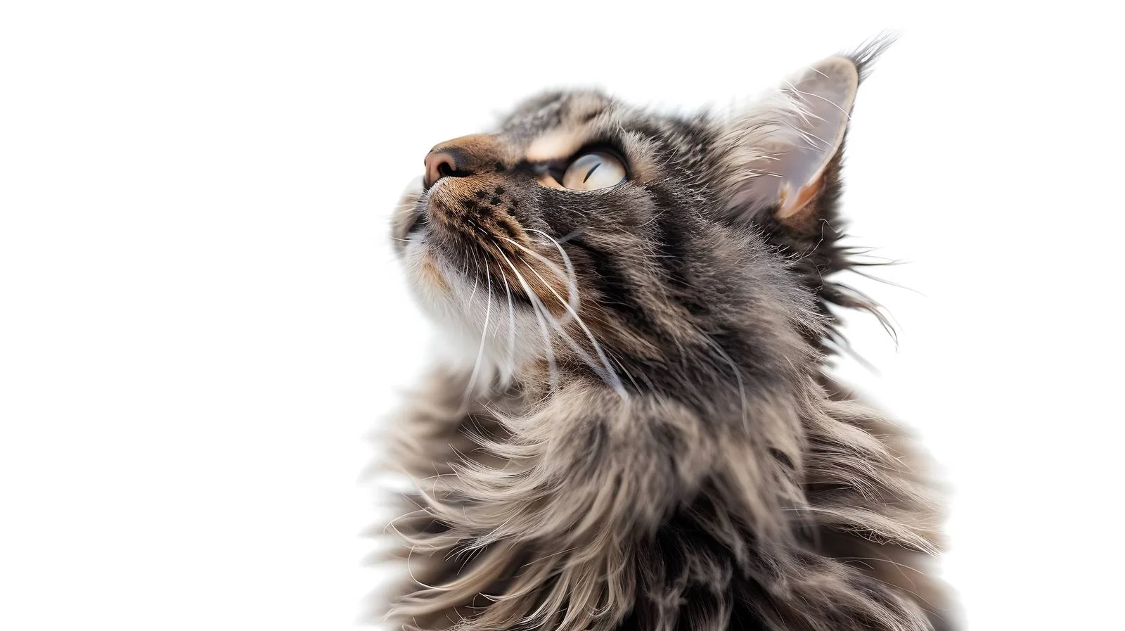 Elegant Nibelung Feline Gazing Upward Gracefully — free download from Dotvec