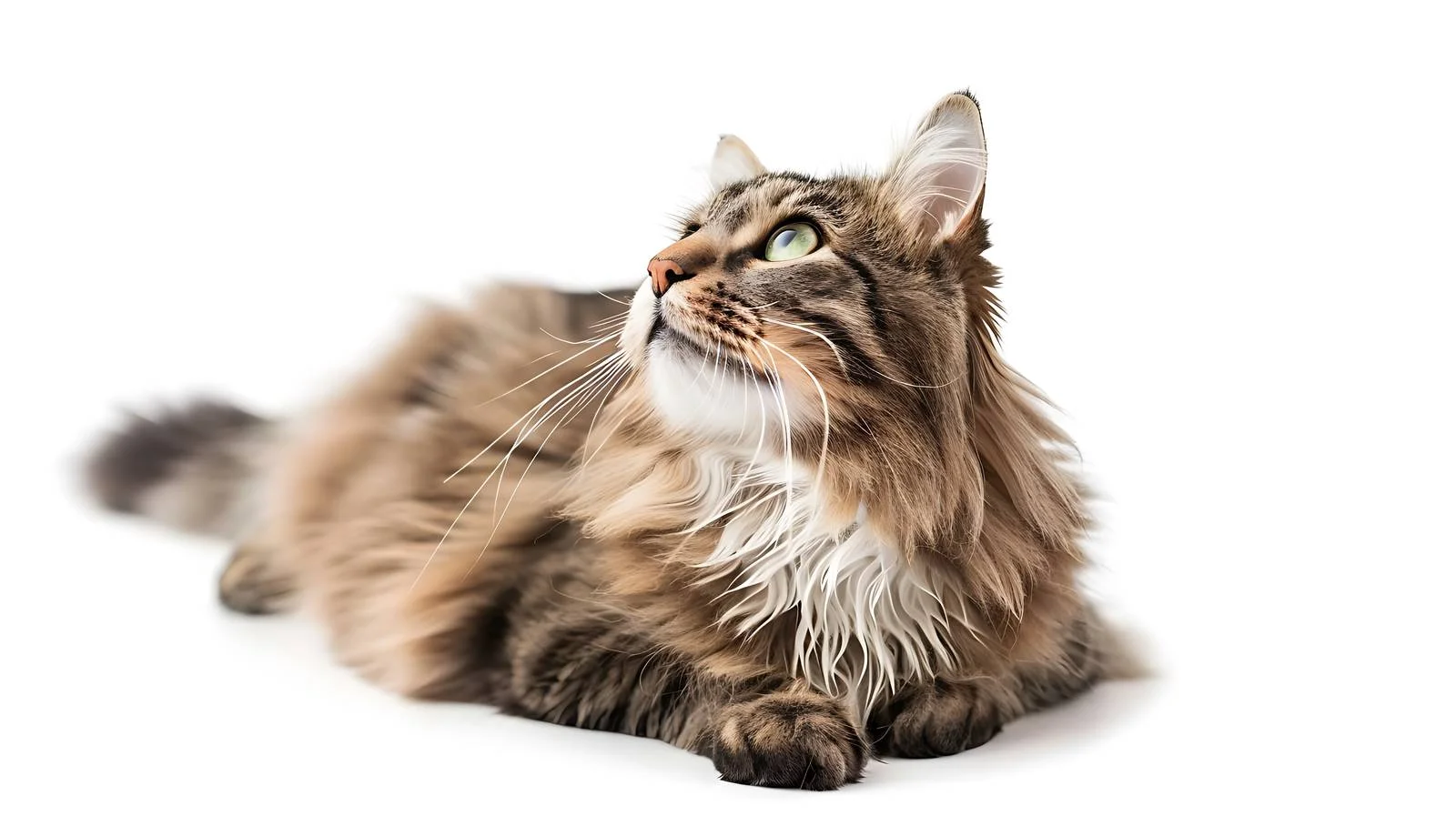 Elegant Nibelung Cat Gazing Upward Gracefully — free download from Dotvec