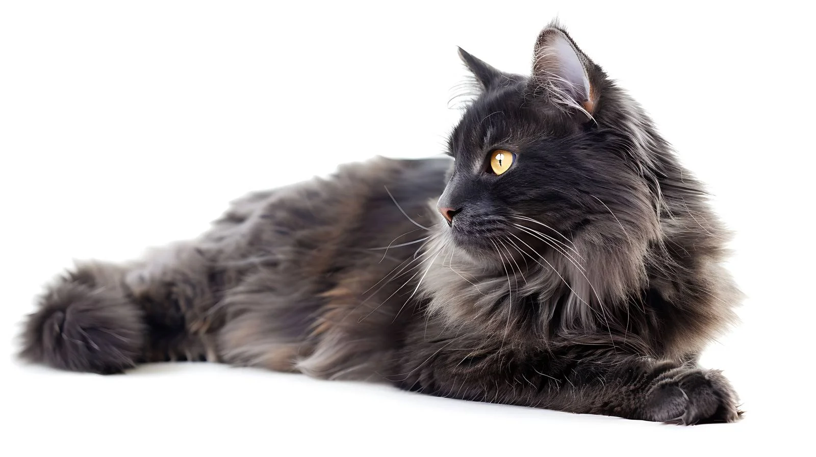 Elegant Nibelung feline on white backdrop — free download from Dotvec