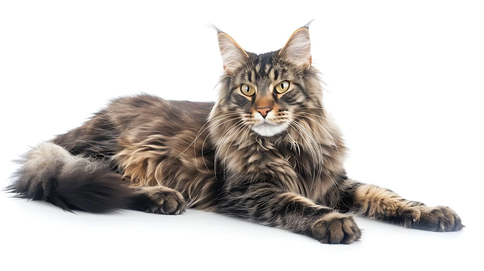 Elegant Nibelung Cat Lounging on White — free download from Dotvec