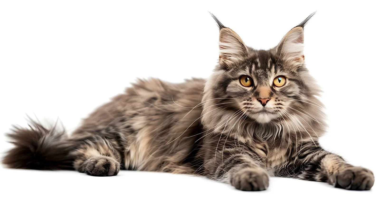 Elegant Nibelung Cat Rests on White Background — free download from Dotvec