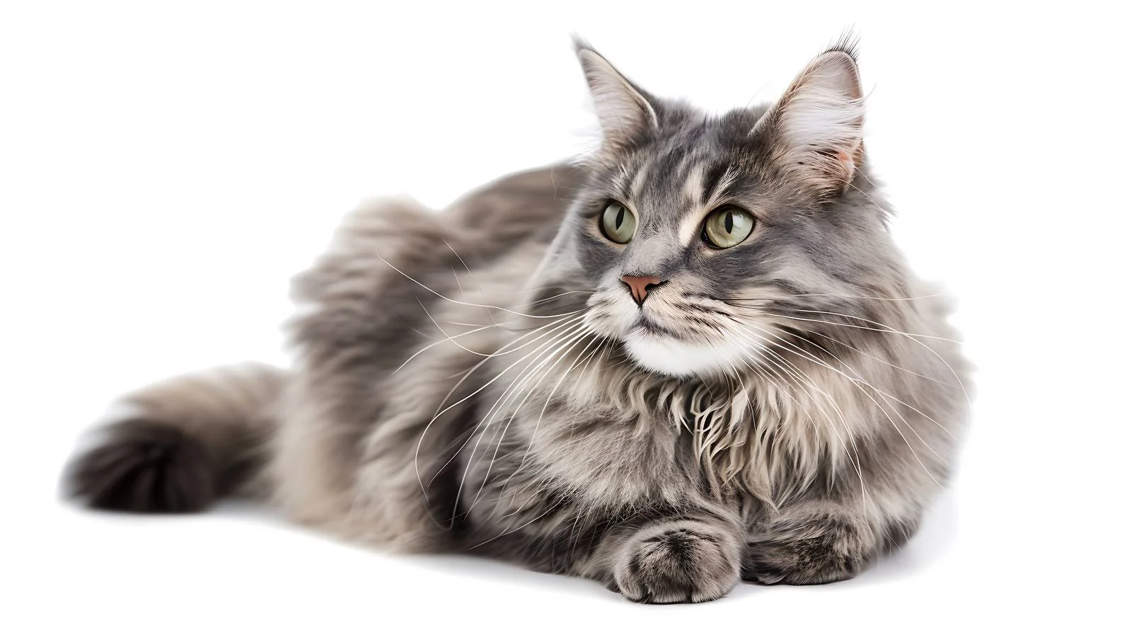 Majestic Nibelung Cat Resting Gracefully — free download from Dotvec