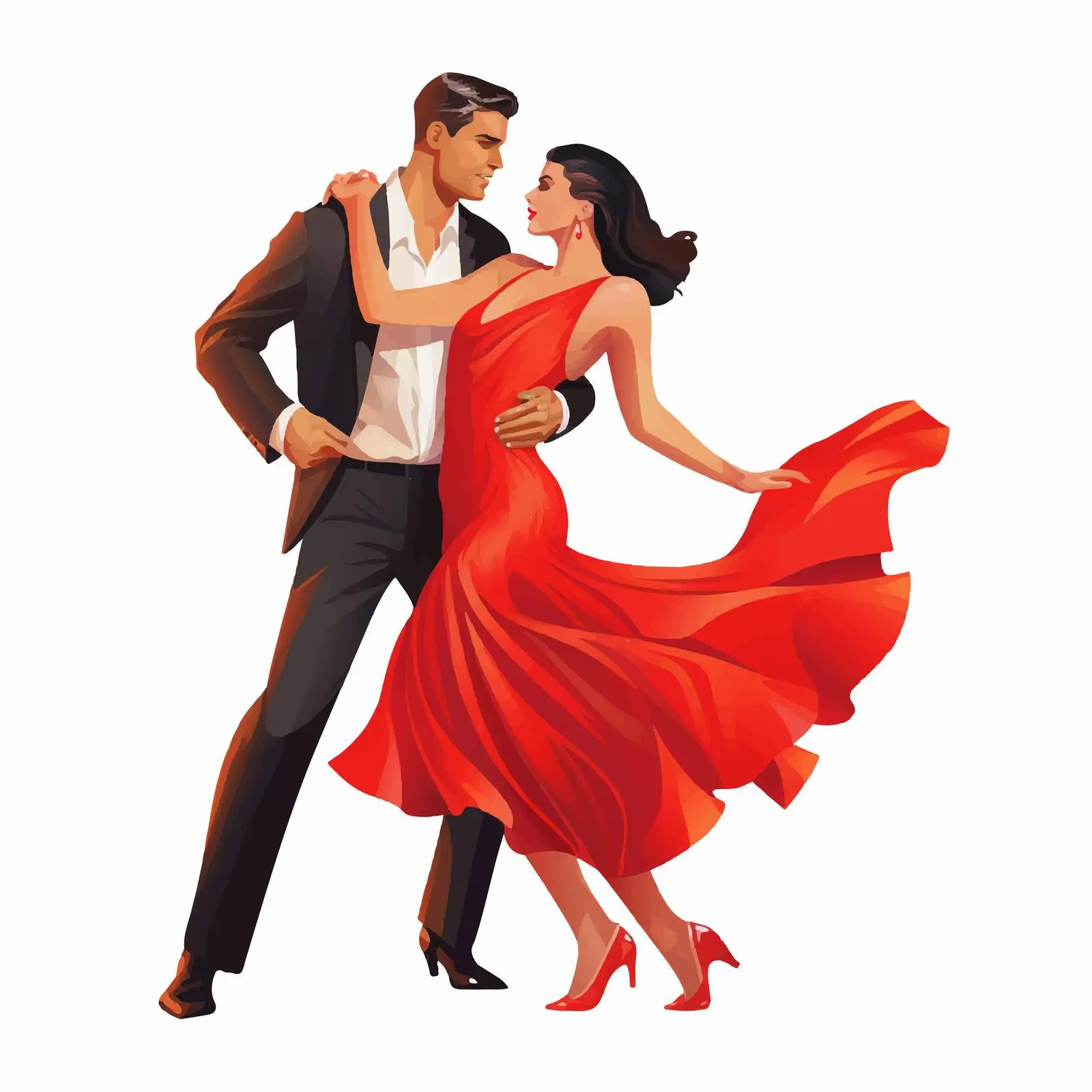 Elegant Dance of Woman in Red Dress — free download from Dotvec
