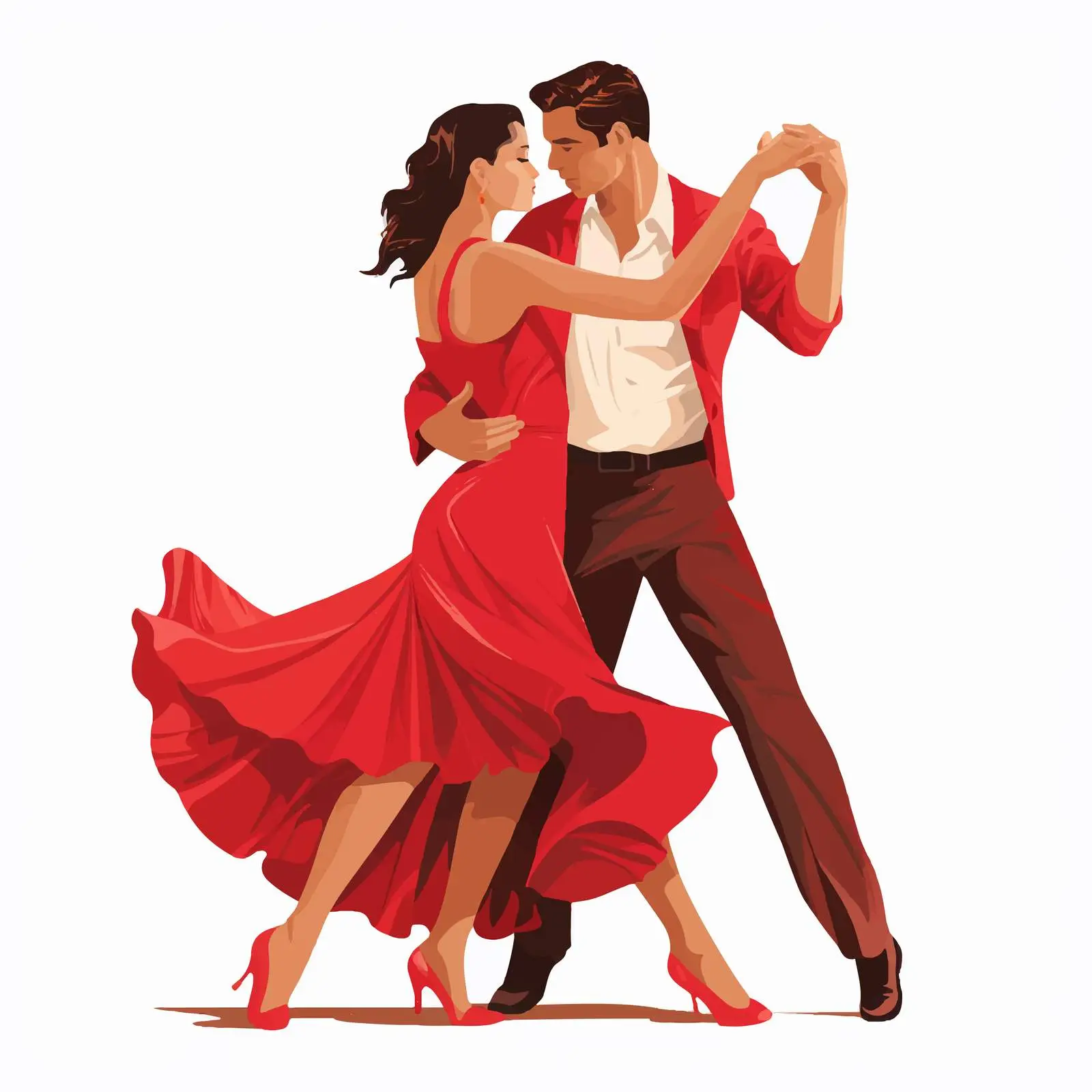 Elegant Dance of a Couple in Red and Formal Attire – free formal attire image from Dotvec