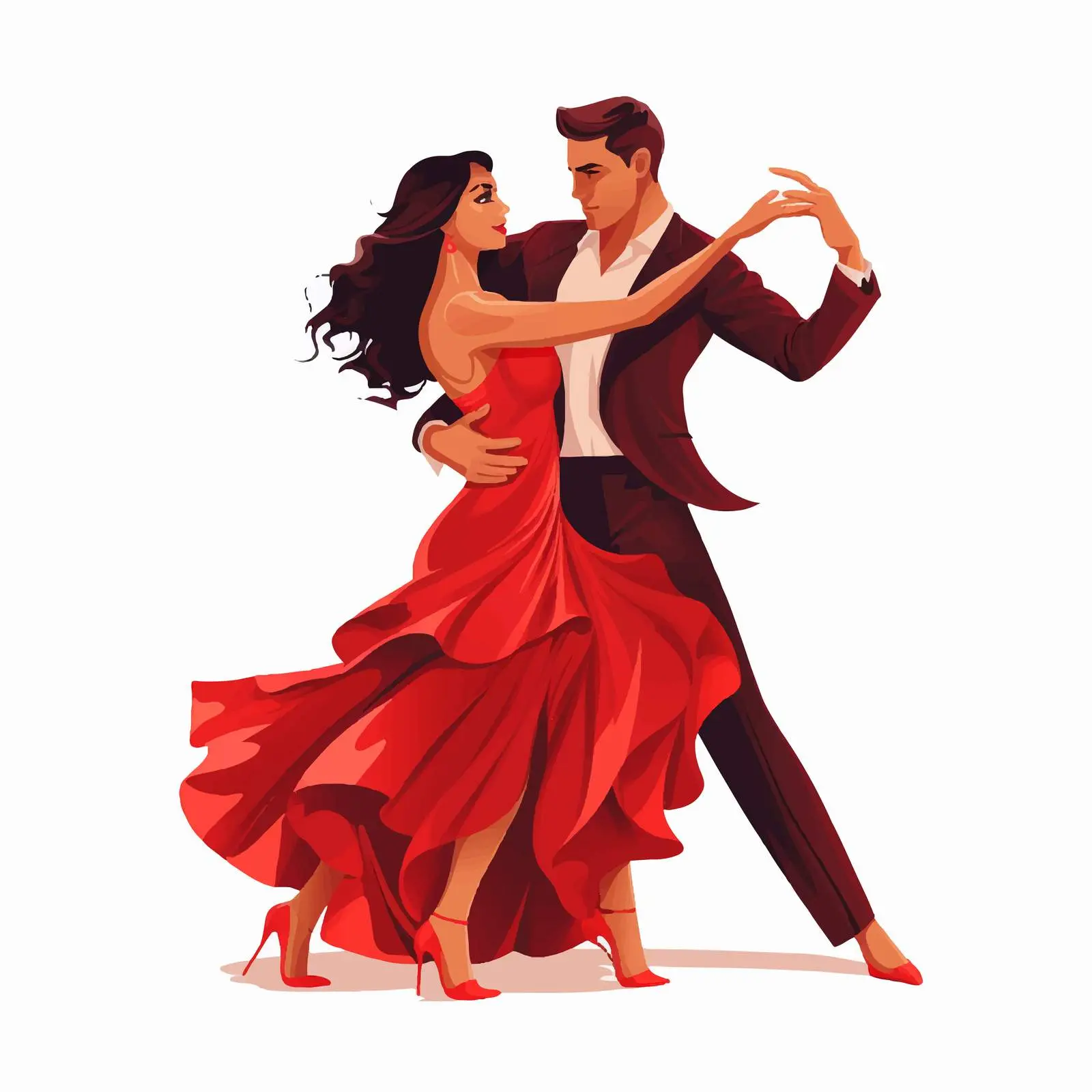 Elegant Couple Dancing in Red Dress — free download from Dotvec