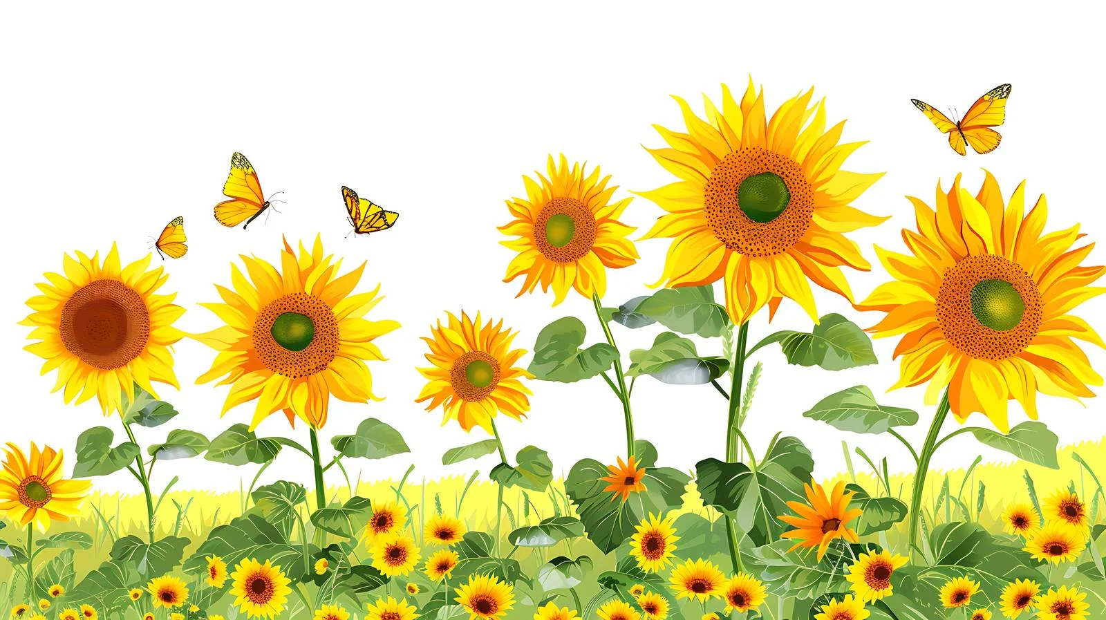 Vibrant Summer Sunflower Field Panorama — free download from Dotvec