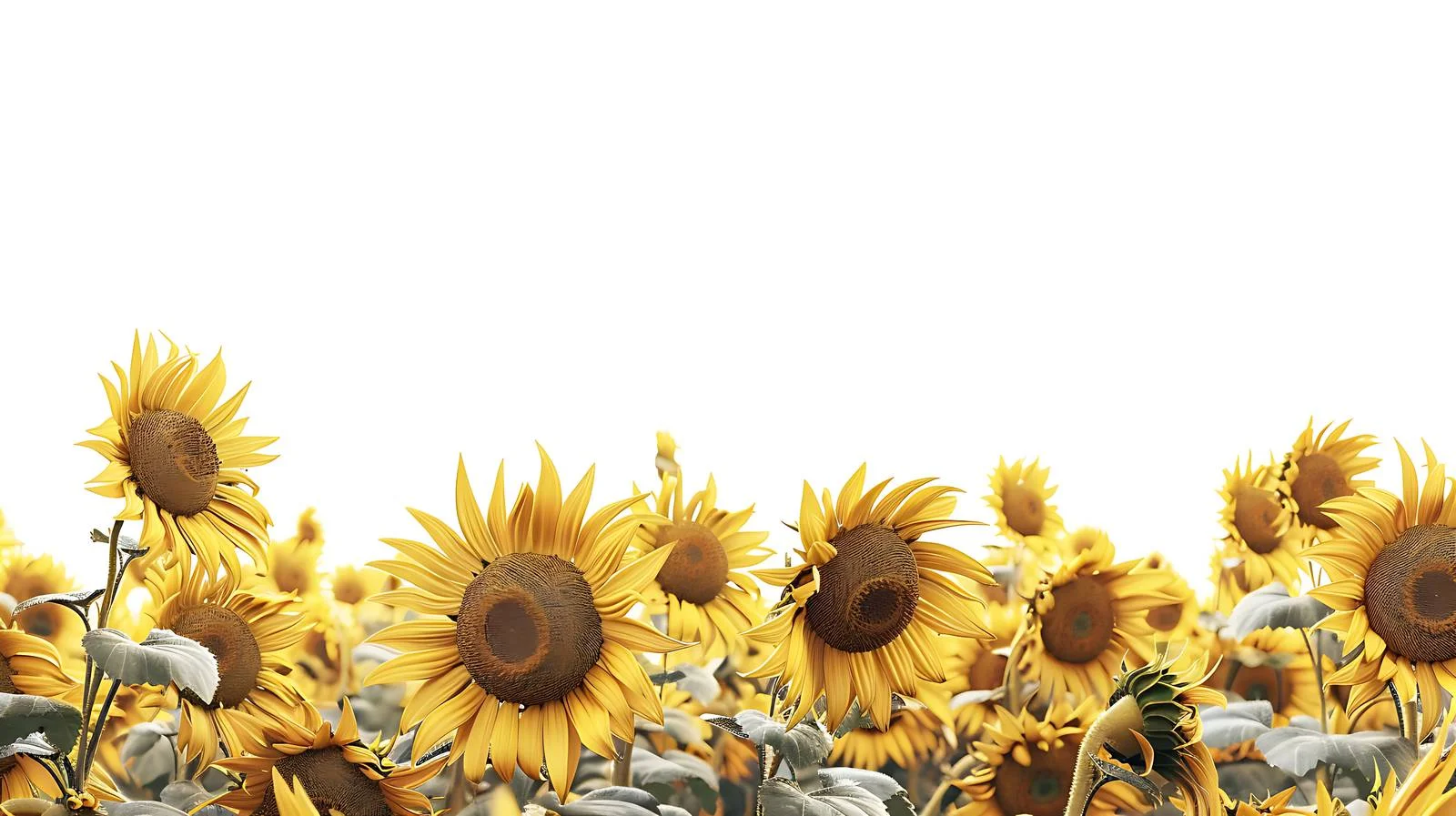 Vibrant summer sunflower field panorama — free download from Dotvec