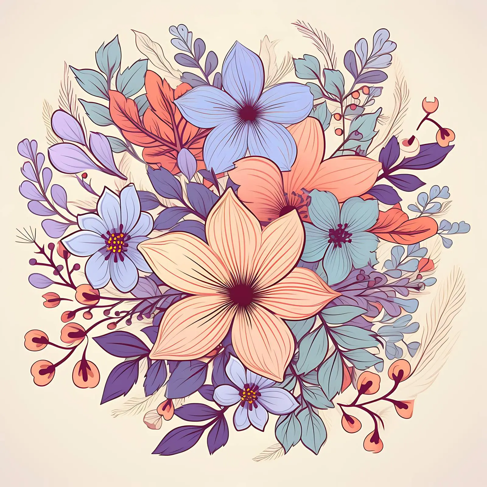 Delicate Flower Pattern for Postcard Design — free download from Dotvec