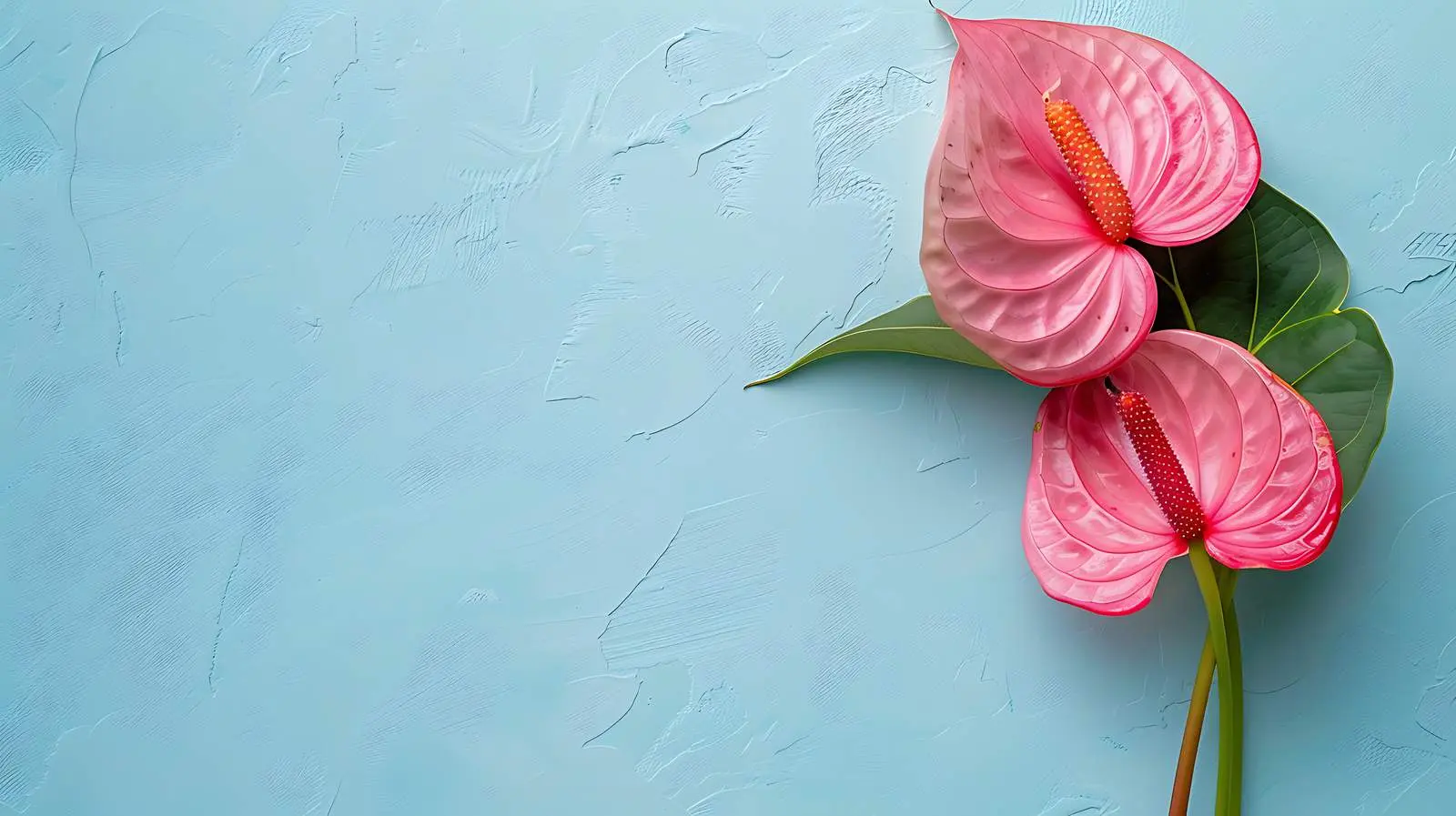 Beautiful Pink Anthurium Flower on Pastel Blue Background — free download from Dotvec