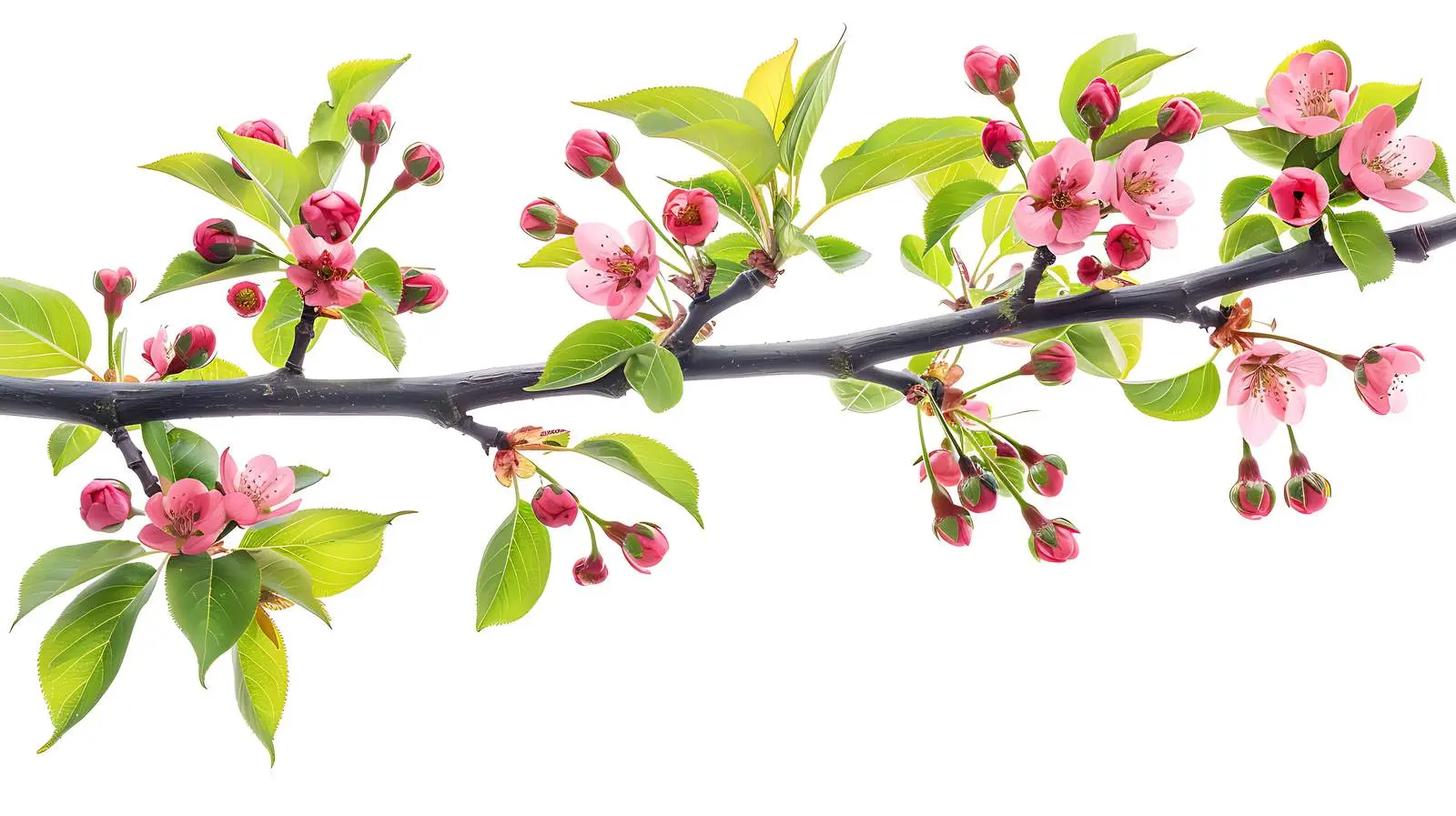 Pink Flower Buds with Green Leaves on Tree — free download from Dotvec