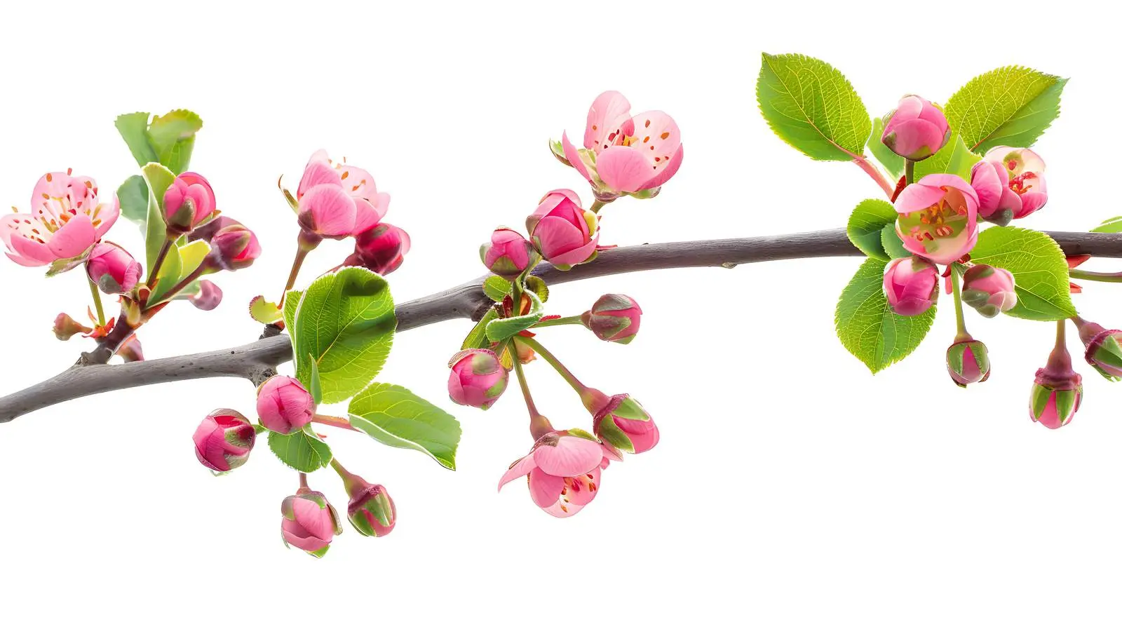 Pink Flower Buds and Green Leaves on Tree – free habitat image from Dotvec