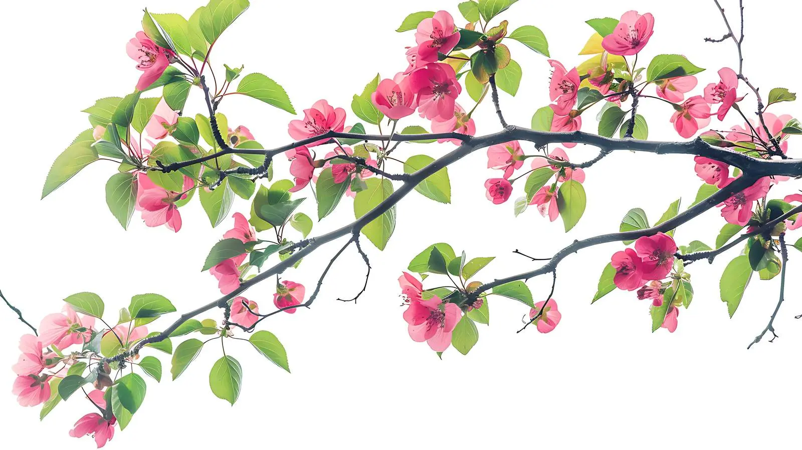 Pink Flower Buds and Green Leaves on Tree – free vine image from Dotvec