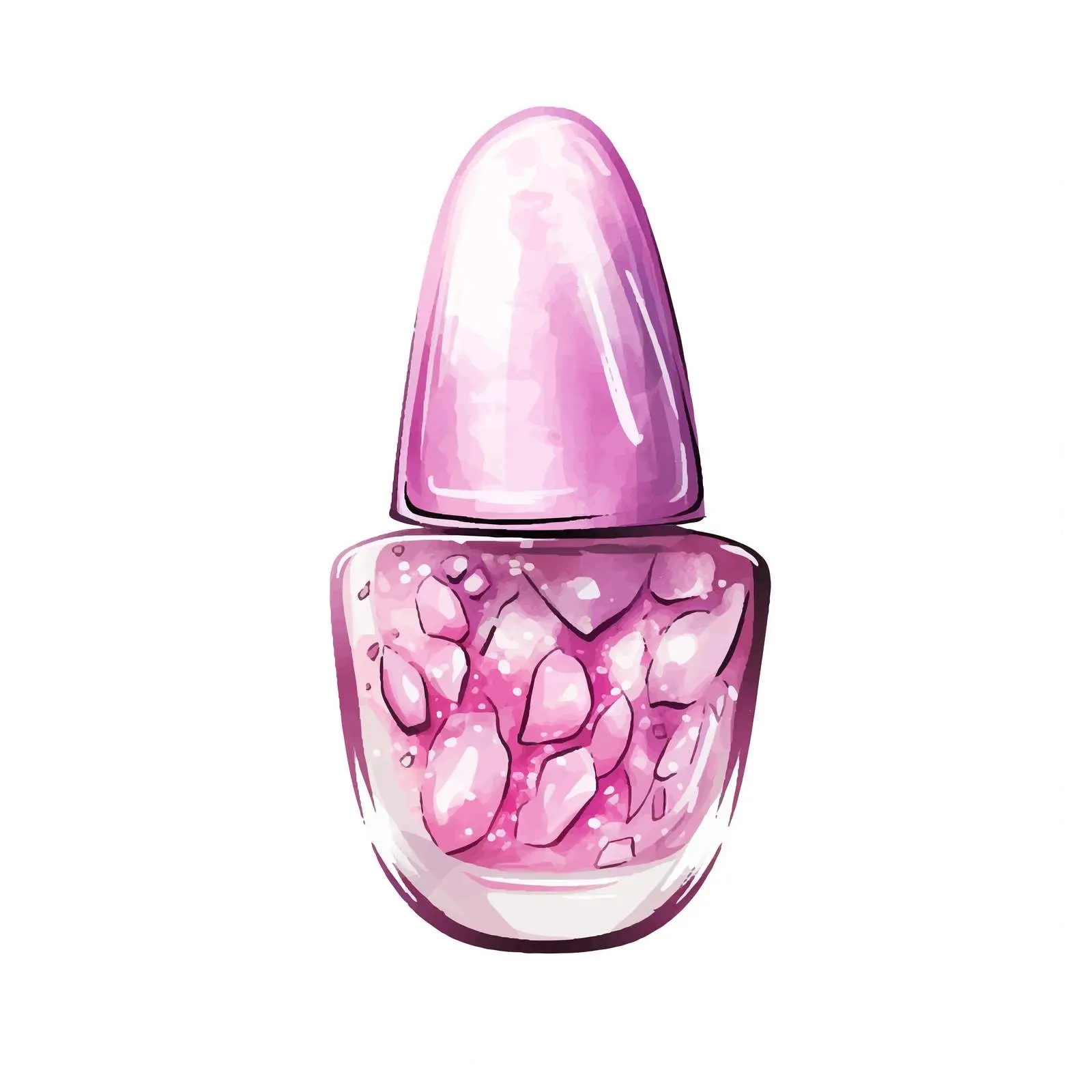 Stylish Pink Manicure Doodle Nail Design — free download from Dotvec