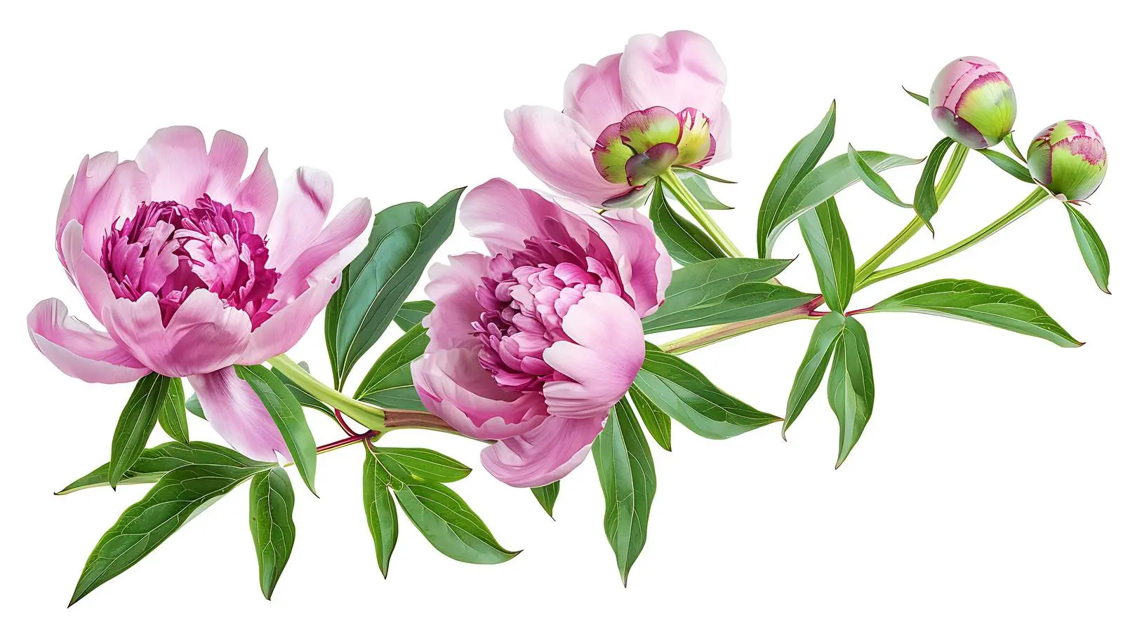 Stunning Pink Peony Buds and Green Foliage — free download from Dotvec