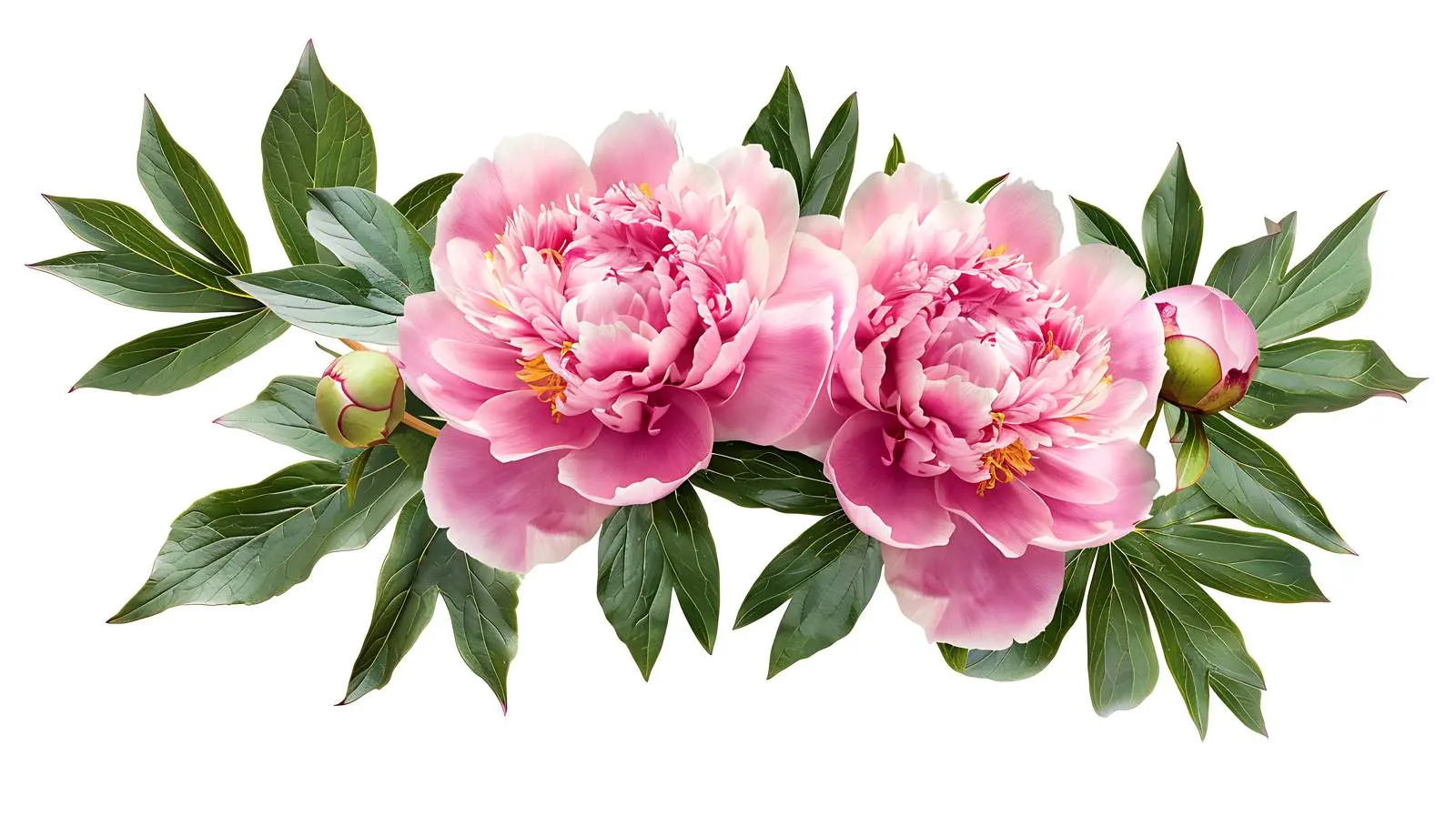 Pink Peony Flower Buds and Green Leaves – free peony flowers image from Dotvec