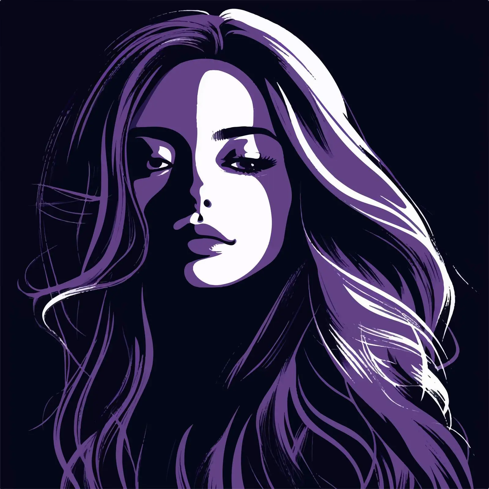 Portrait of a Girl with Long Hair — free download from Dotvec