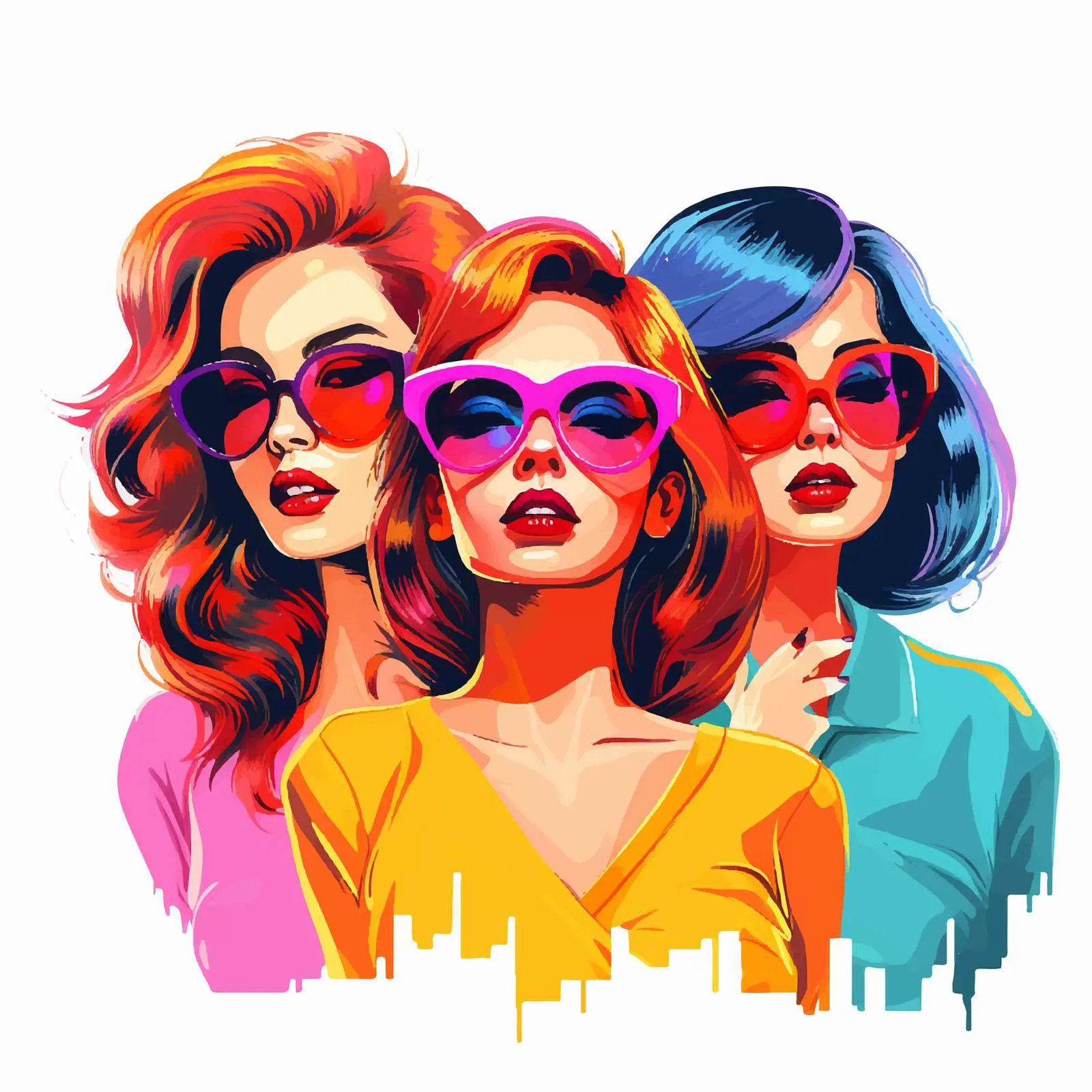 Colorful Portraits of Girls in Vibrant Attire — free download from Dotvec