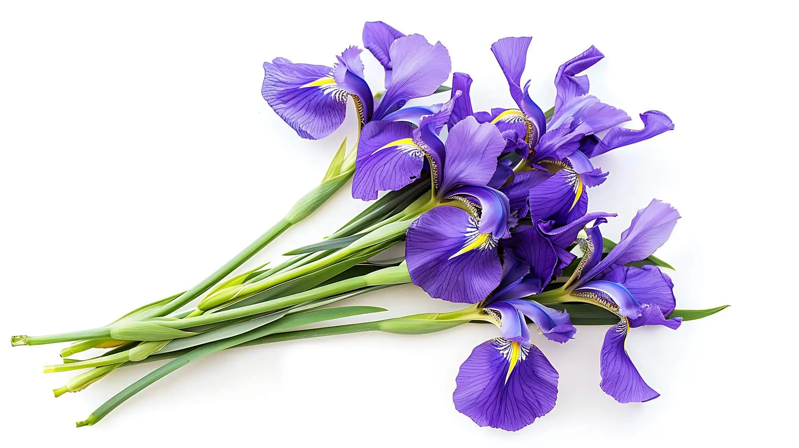Purple Iris Flower Bouquet on White Background – free flower decoration image from Dotvec