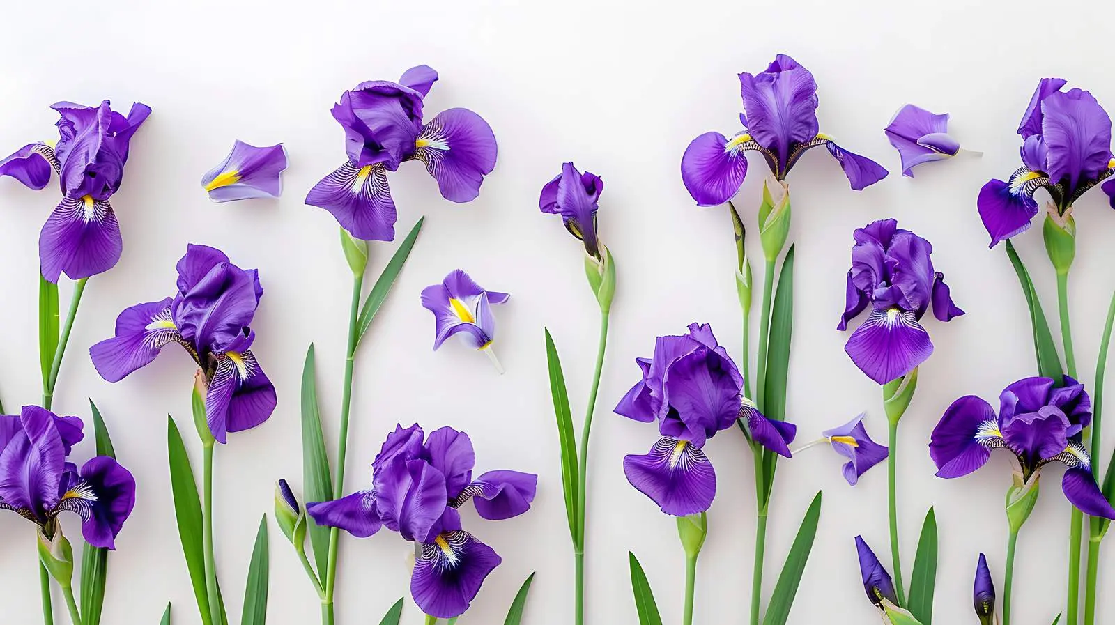 Purple Iris Flower Bouquet on White Background — free download from Dotvec