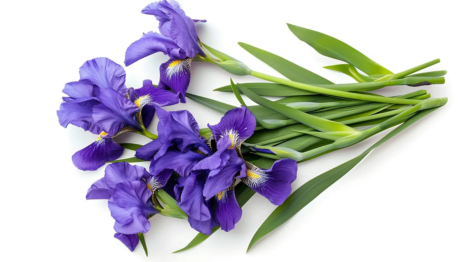 Elegant Purple Iris Bouquet on White Background — free download from Dotvec