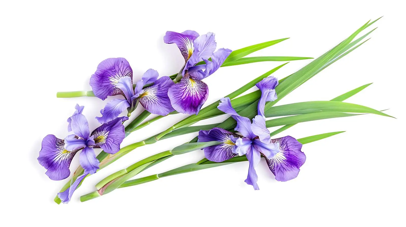 Elegant Purple Iris Flowers Bouquet on White — free download from Dotvec