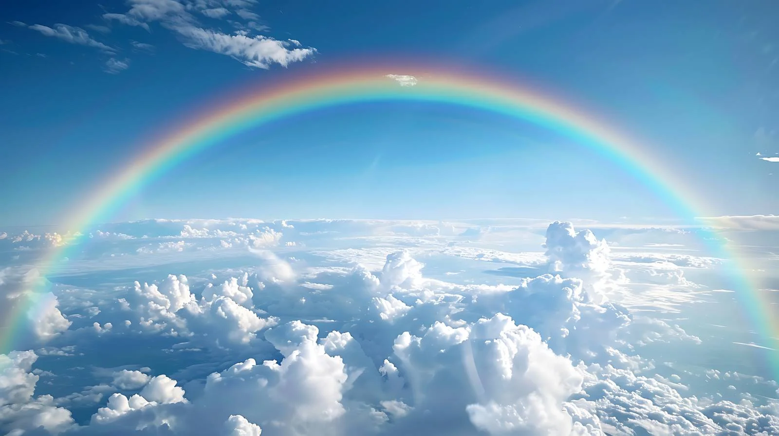 Vibrant rainbow over clear blue sky – free spectrum image from Dotvec