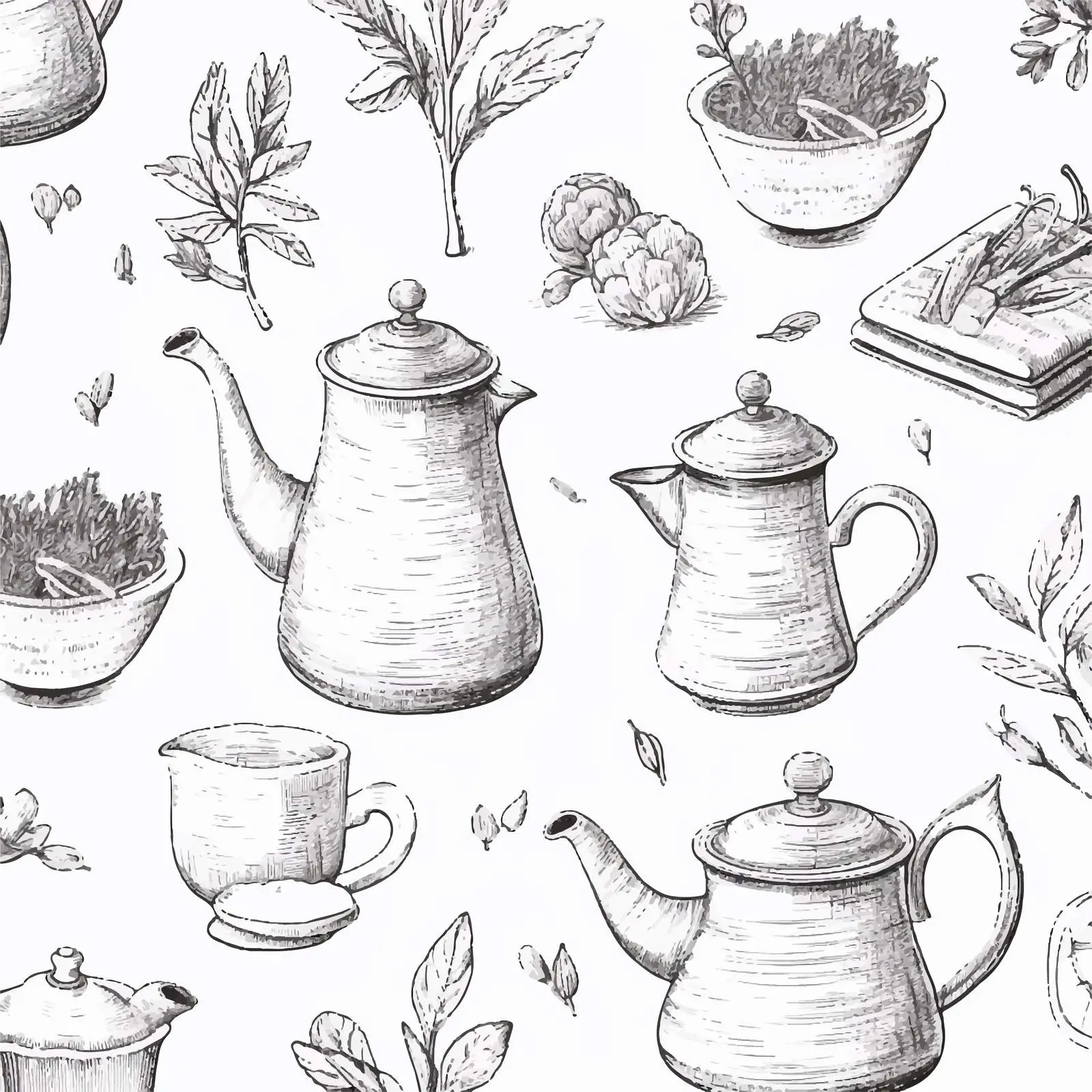Hand-Drawn Kitchen Tools Seamless Pattern — free download from Dotvec