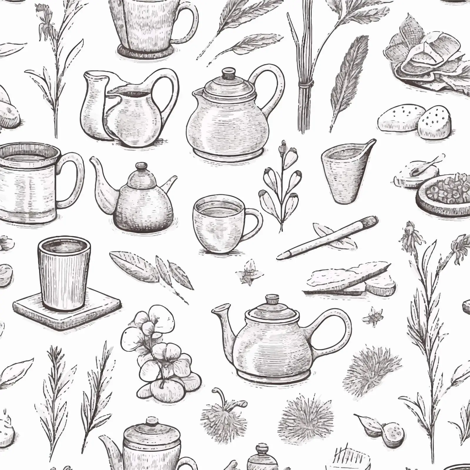 Hand Drawn Kitchen Tools Seamless Pattern — free download from Dotvec