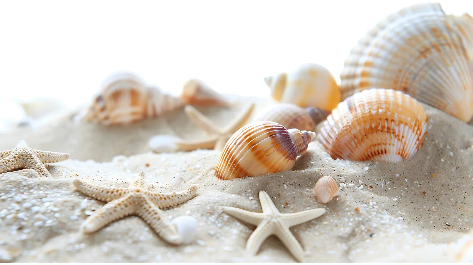 Seashells on Beach Sand: Summer Vacation — free download from Dotvec