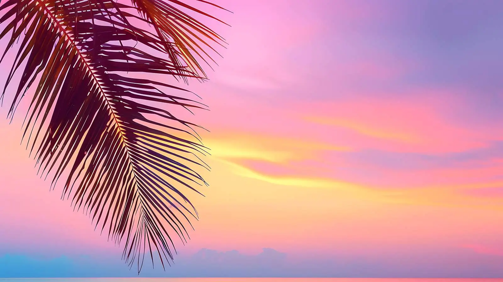Tropical Coconut Palm Silhouette on Sunset Background — free download from Dotvec