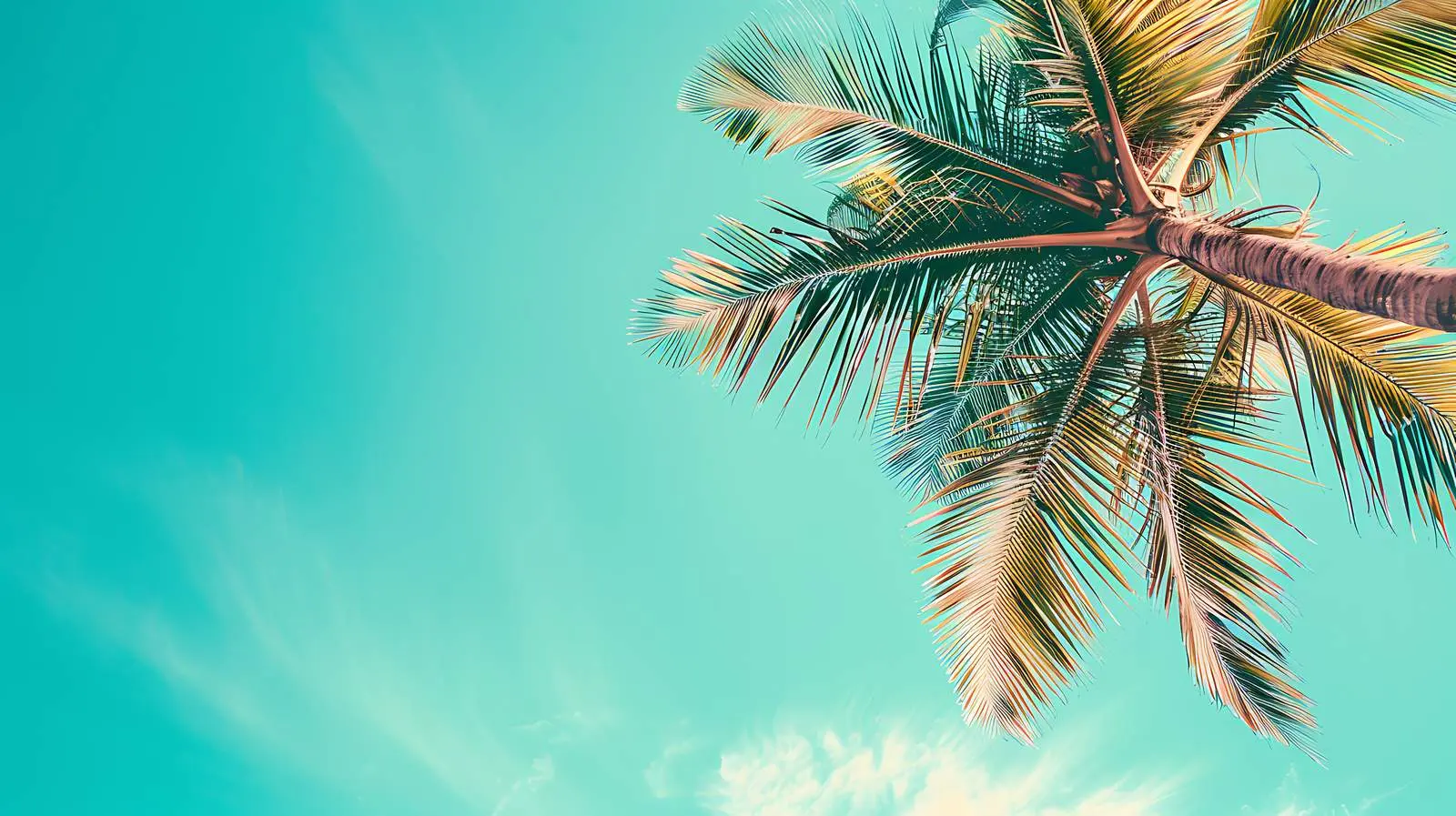 Tropical Coconut Palm Tree Silhouette at Sunset – free clouds image from Dotvec