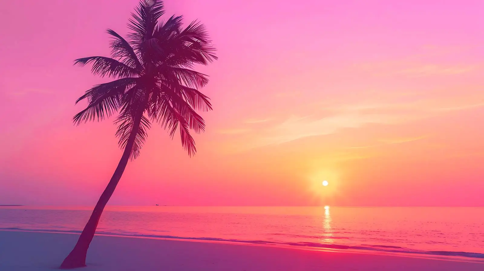 Tropical Coconut Palm Tree Silhouette at Sunset – free evening image from Dotvec