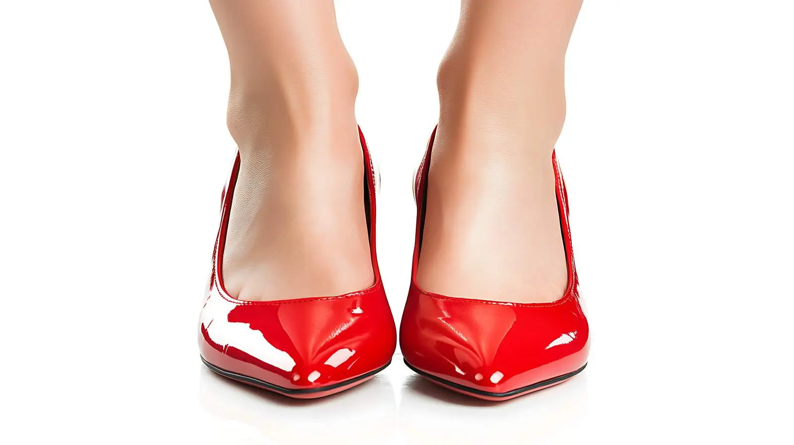 Elegant Woman's Feet in Red Shoes — free download from Dotvec