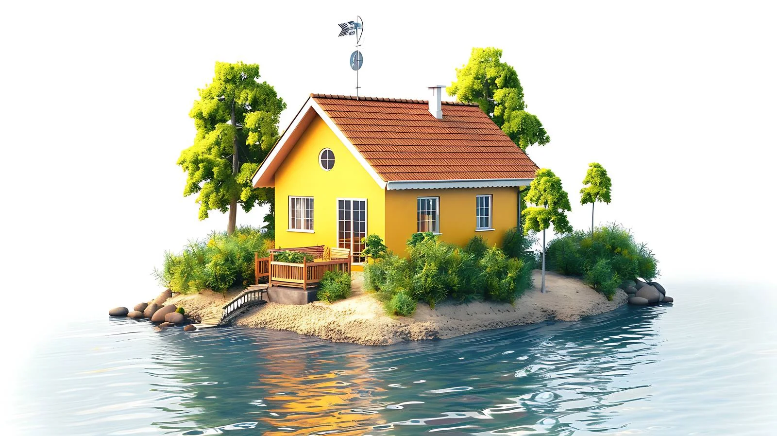 Charming Seaside Cottage on Isolated Shore — free download from Dotvec