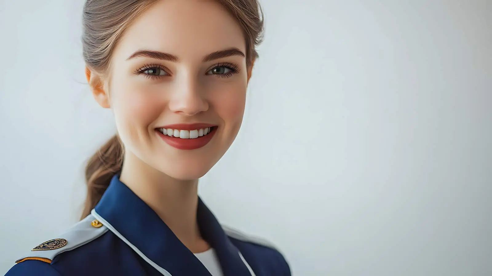 Smiling Stewardess in Uniform on White Background – free uniforms image from Dotvec