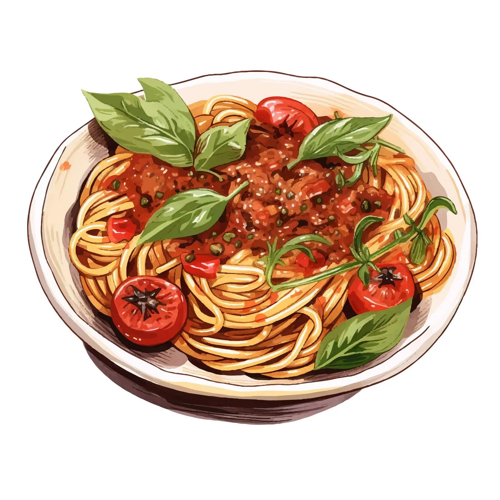 Delicious Spaghetti with Meat and Herbs – free comfort food image from Dotvec