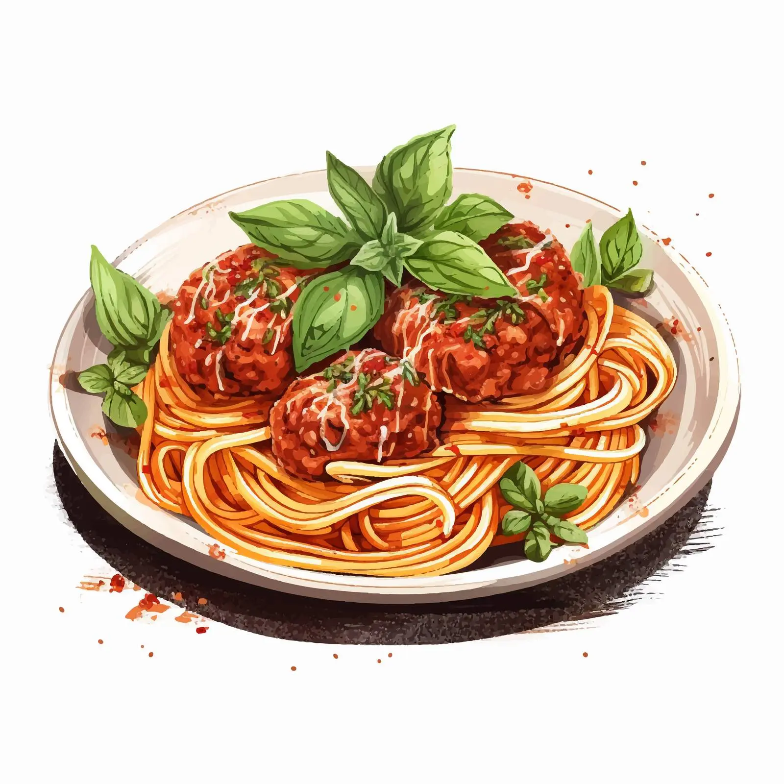 Delicious Spaghetti with Meat and Fresh Herbs – free comfort food image from Dotvec