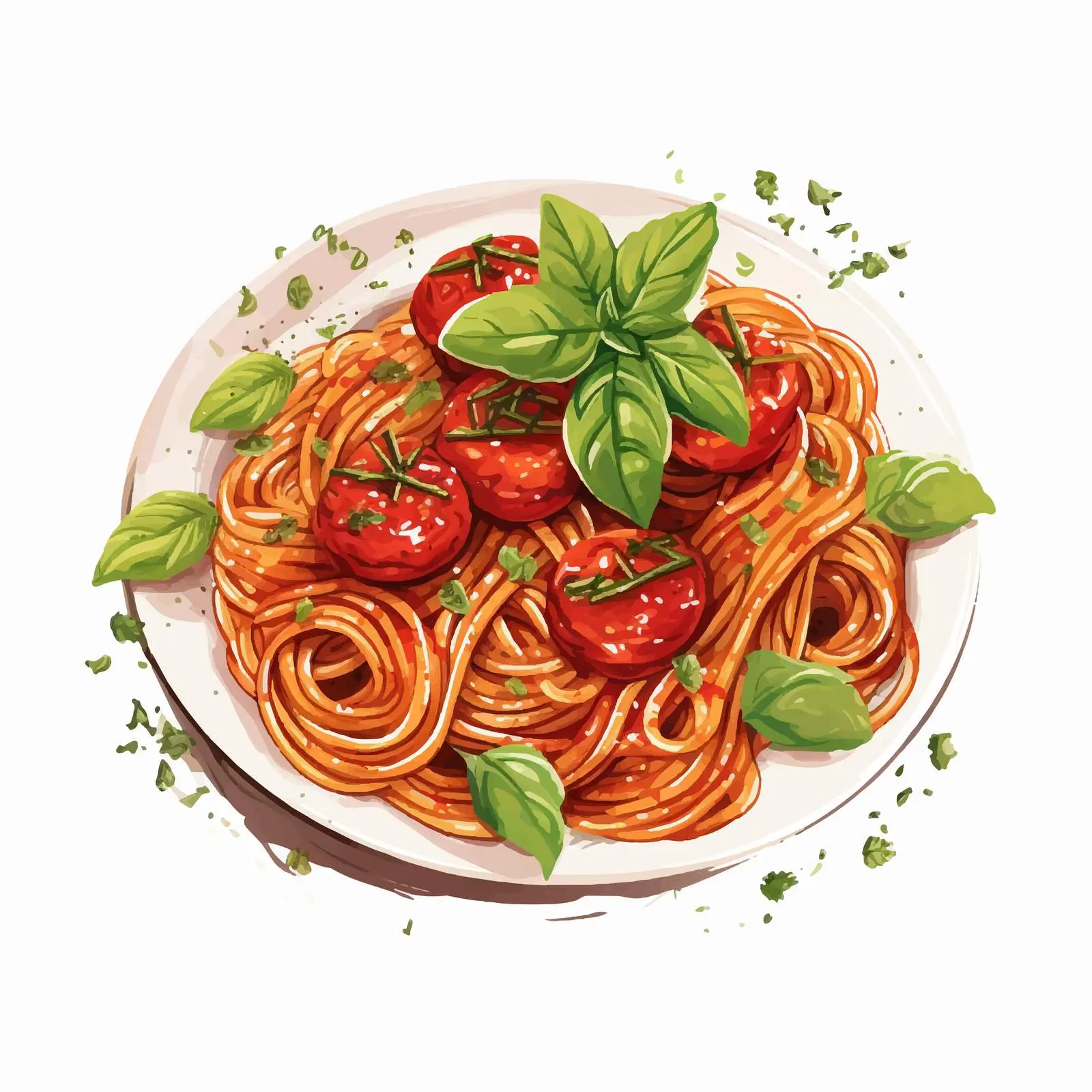 Delicious Spaghetti with Meat and Herbs — free download from Dotvec