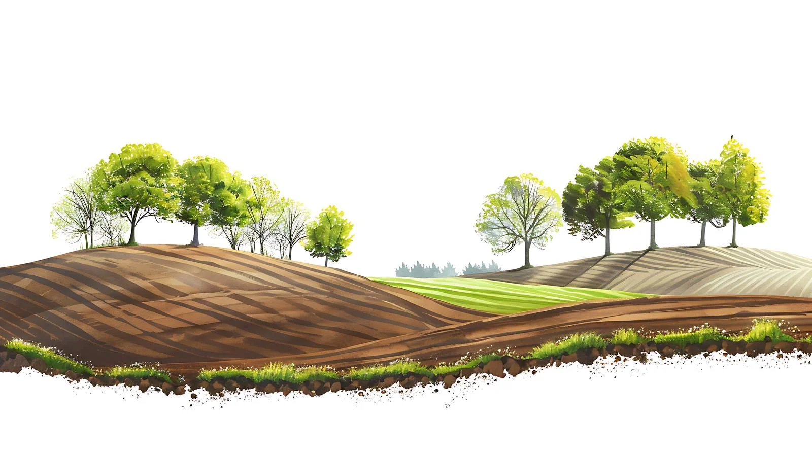 Tranquil Spring Countryside with Cultivated Fields — free download from Dotvec