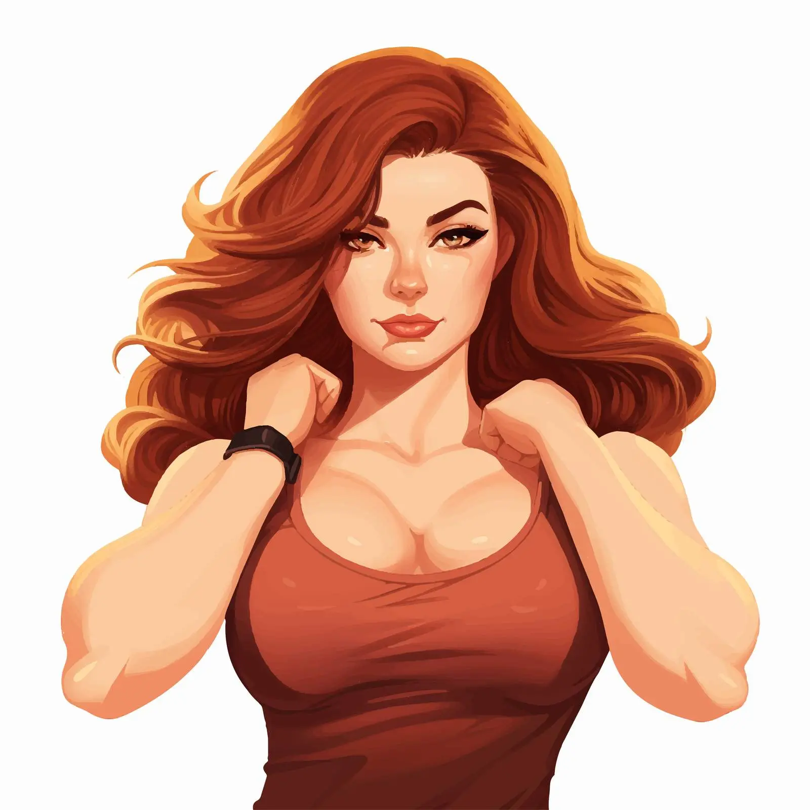 Beautiful Strong Woman Cartoon Avatar Vector Illustration – free avatar image from Dotvec