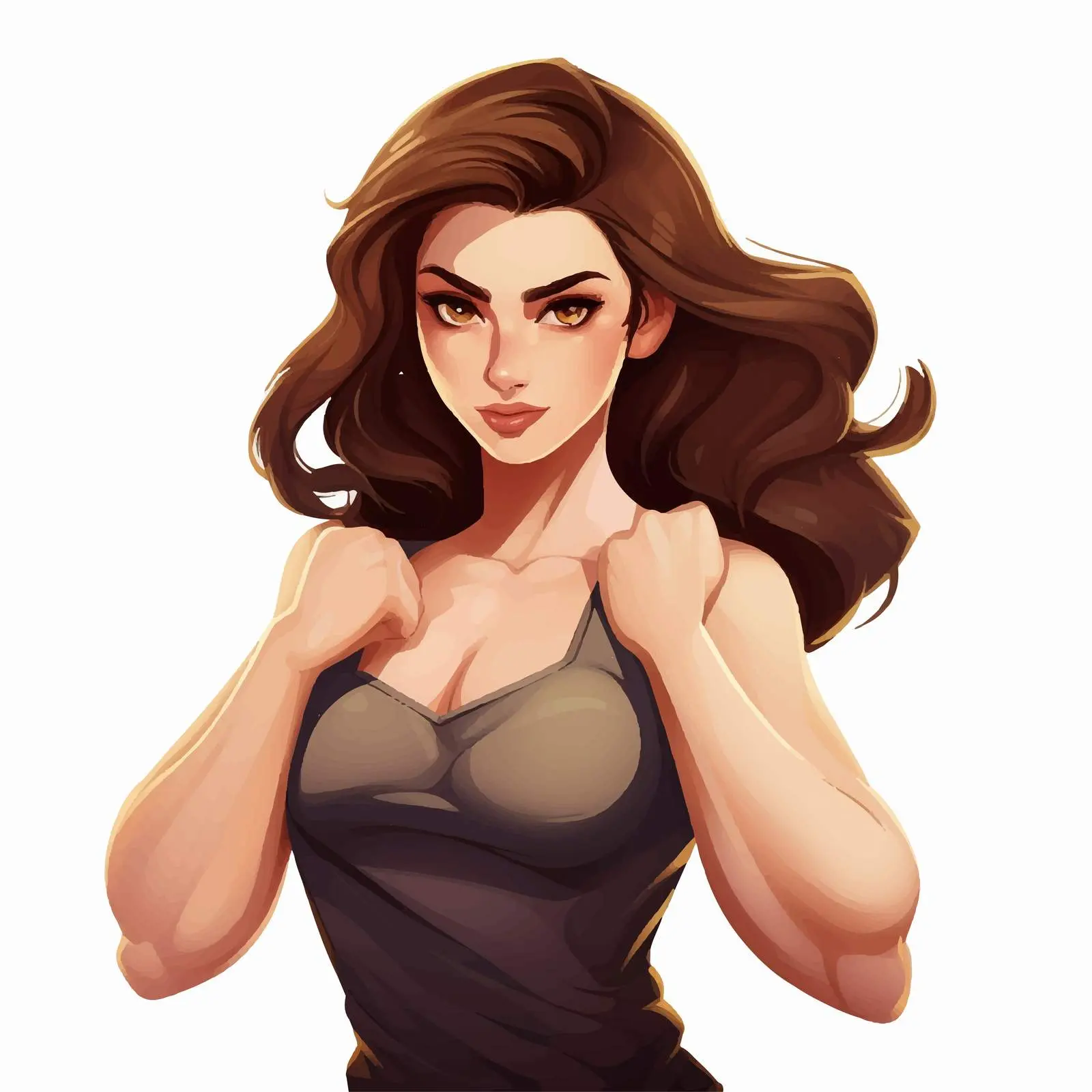 Beautiful Strong Woman Avatar Cartoon Vector Illustration – free avatar image from Dotvec