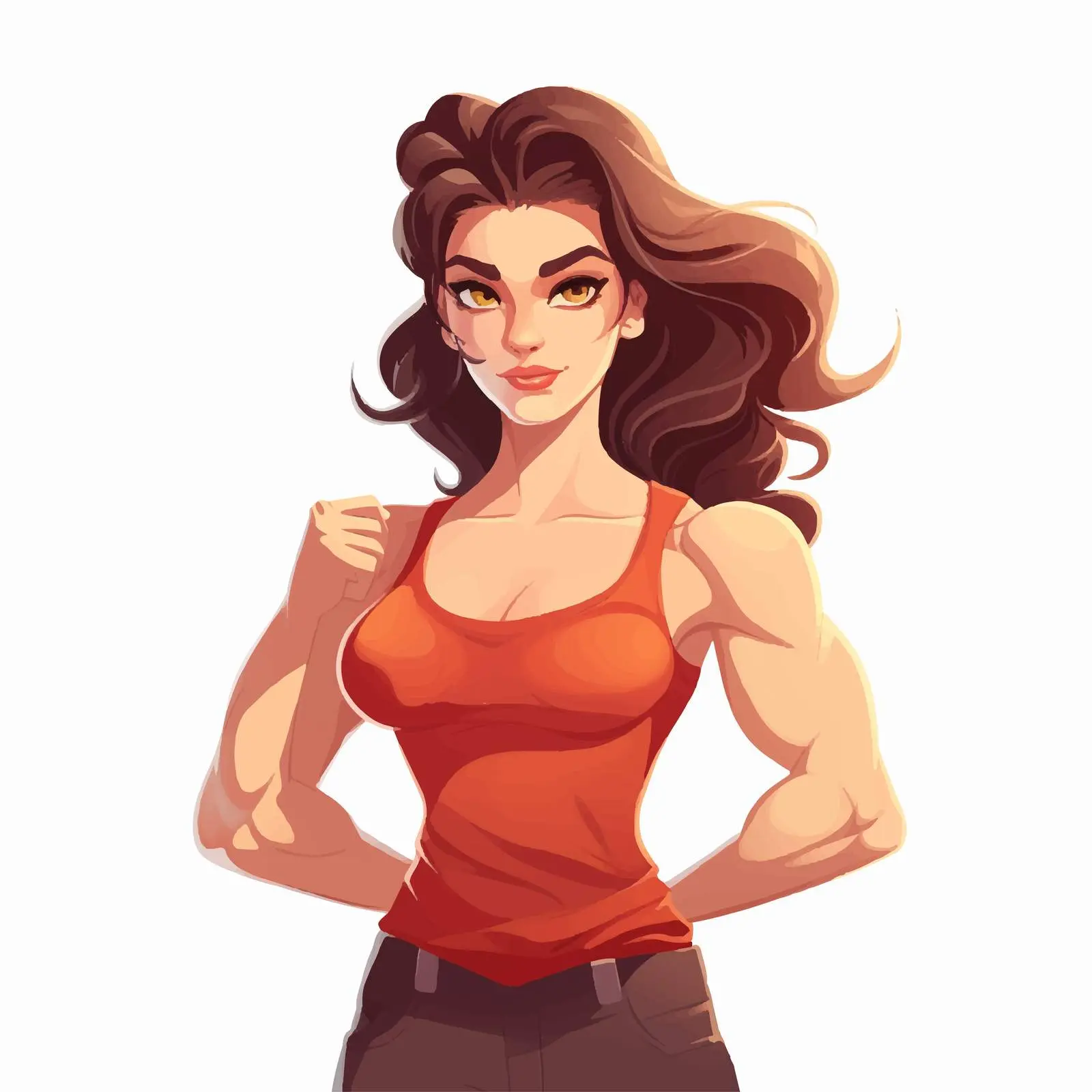 Beautiful Strong Woman Cartoon Vector Illustration – free avatar image from Dotvec