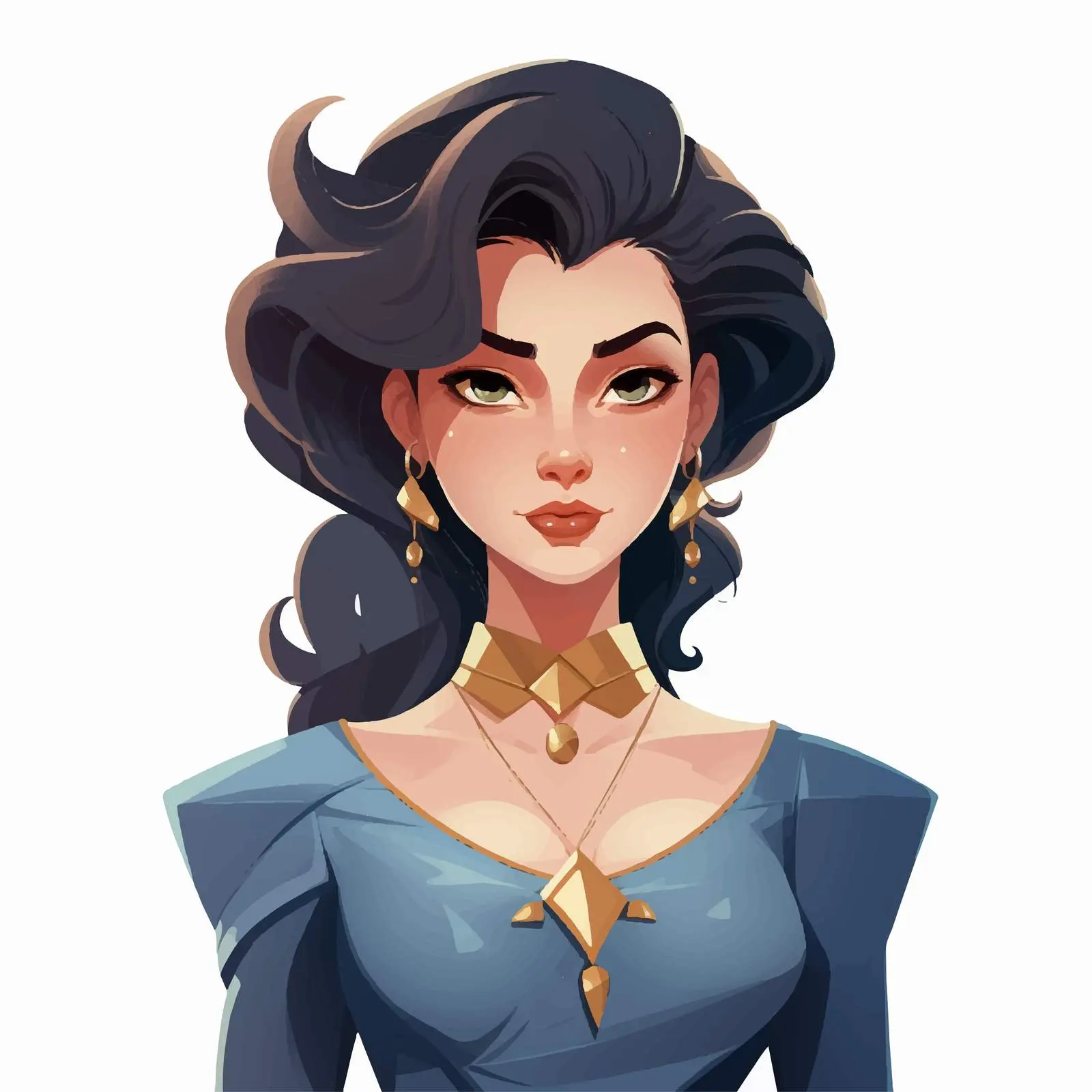 Strong Female Cartoon Vector Character Illustration – free avatar image from Dotvec