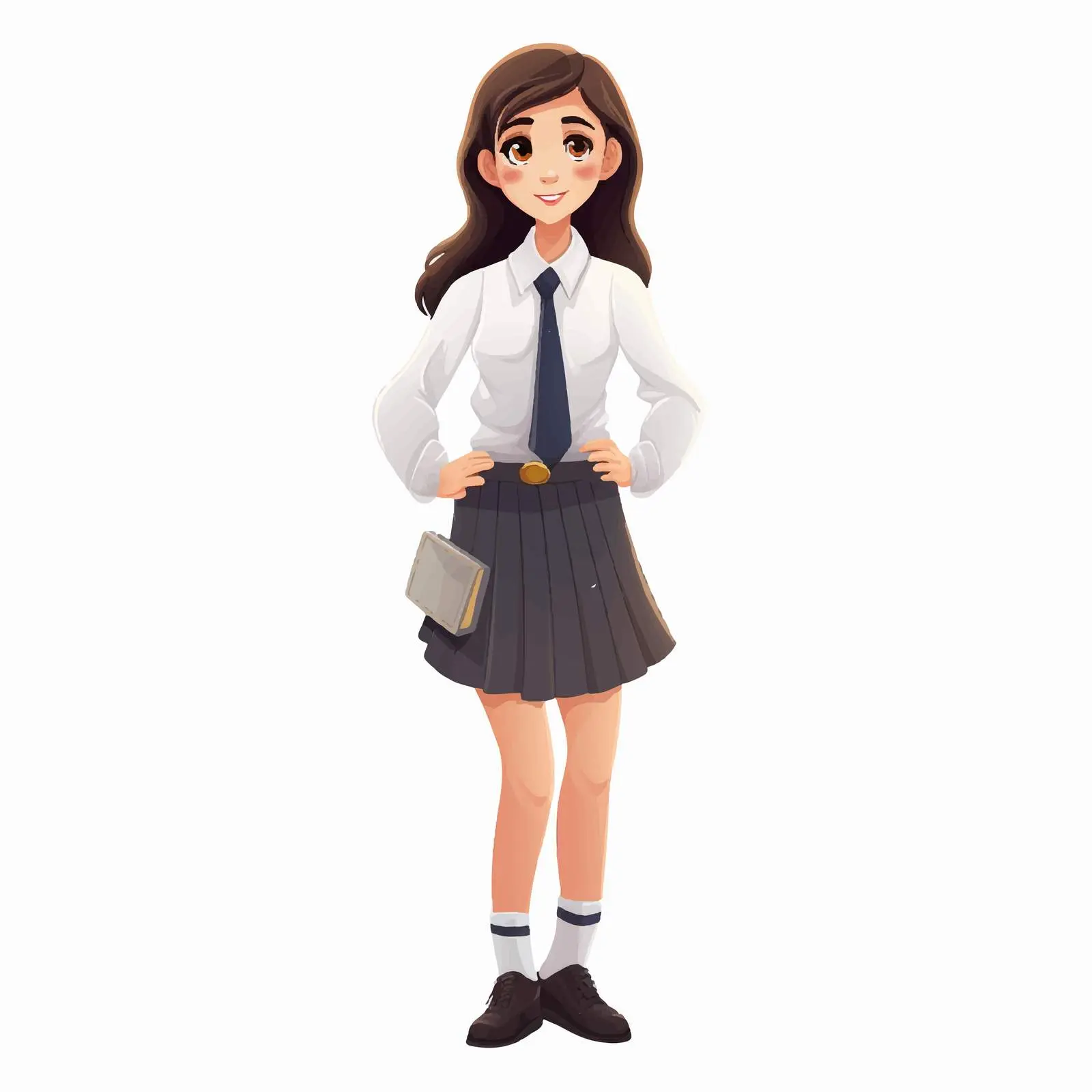 Smiling Student in Uniform Vector Illustration — free download from Dotvec