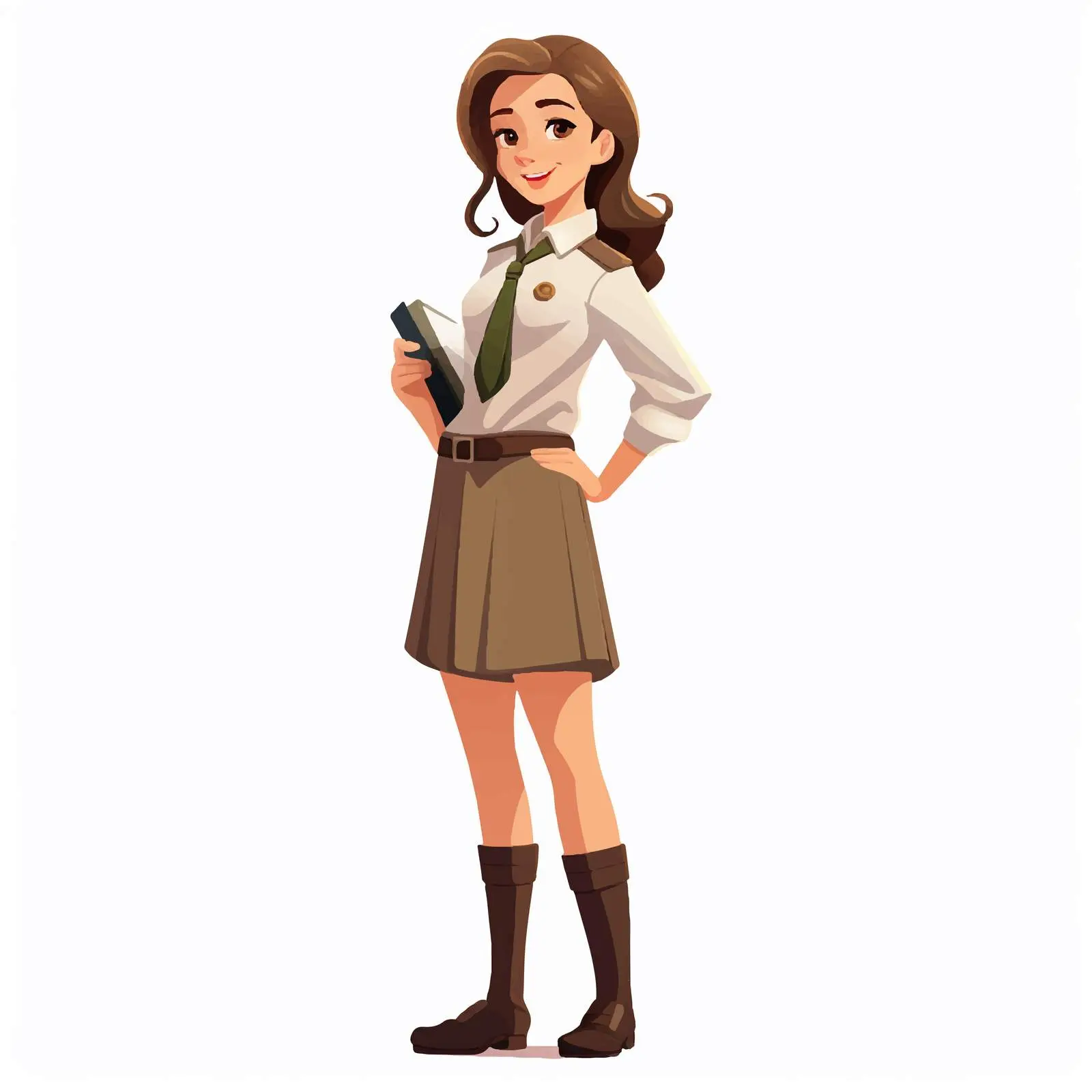 Cheerful Student in Uniform Smiling Vector Art — free download from Dotvec